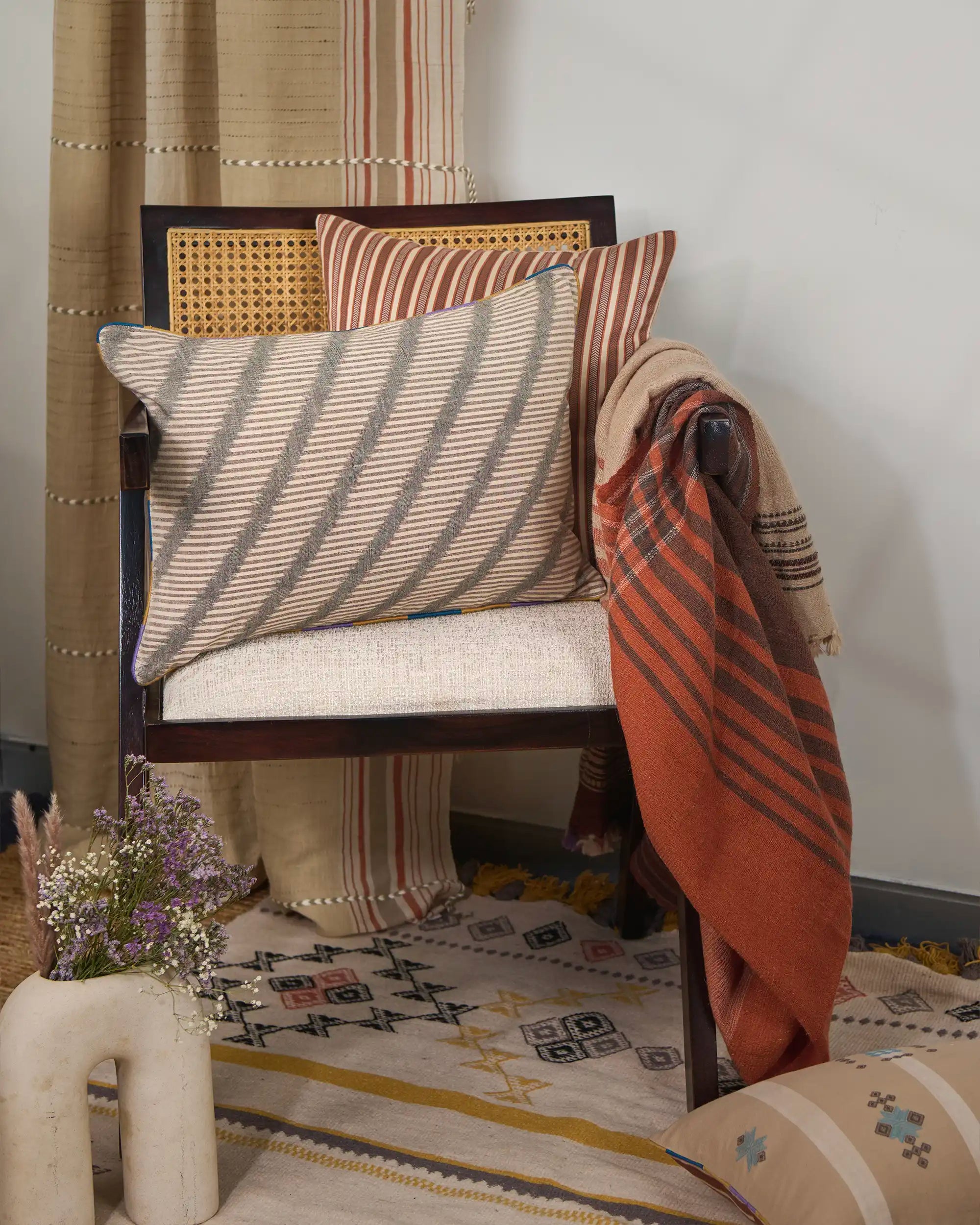 Suya Pochampally Weft Ikat Cotton Cushion Cover