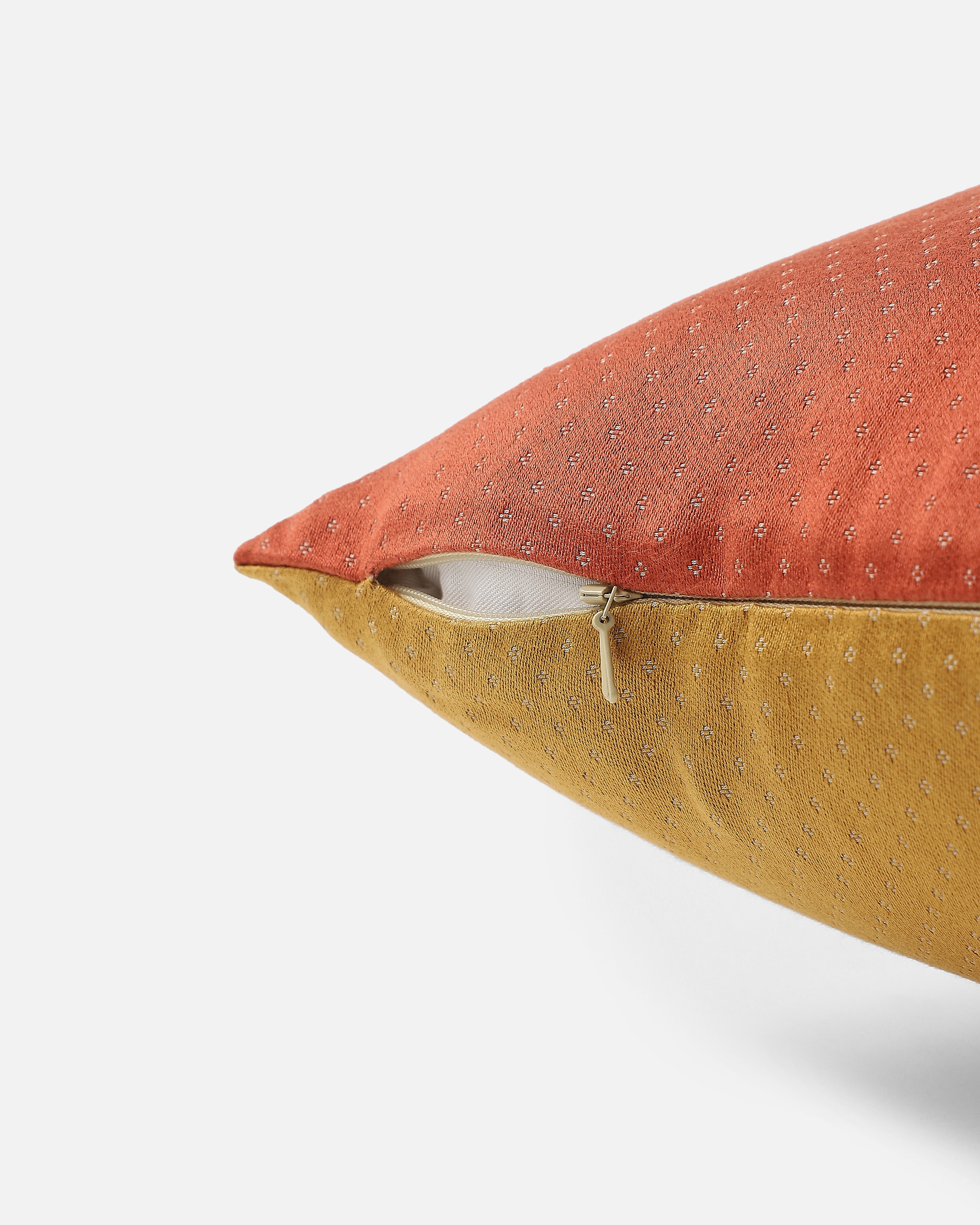 Ajita Bhujodi Mashru Viscose Cotton Cushion Cover