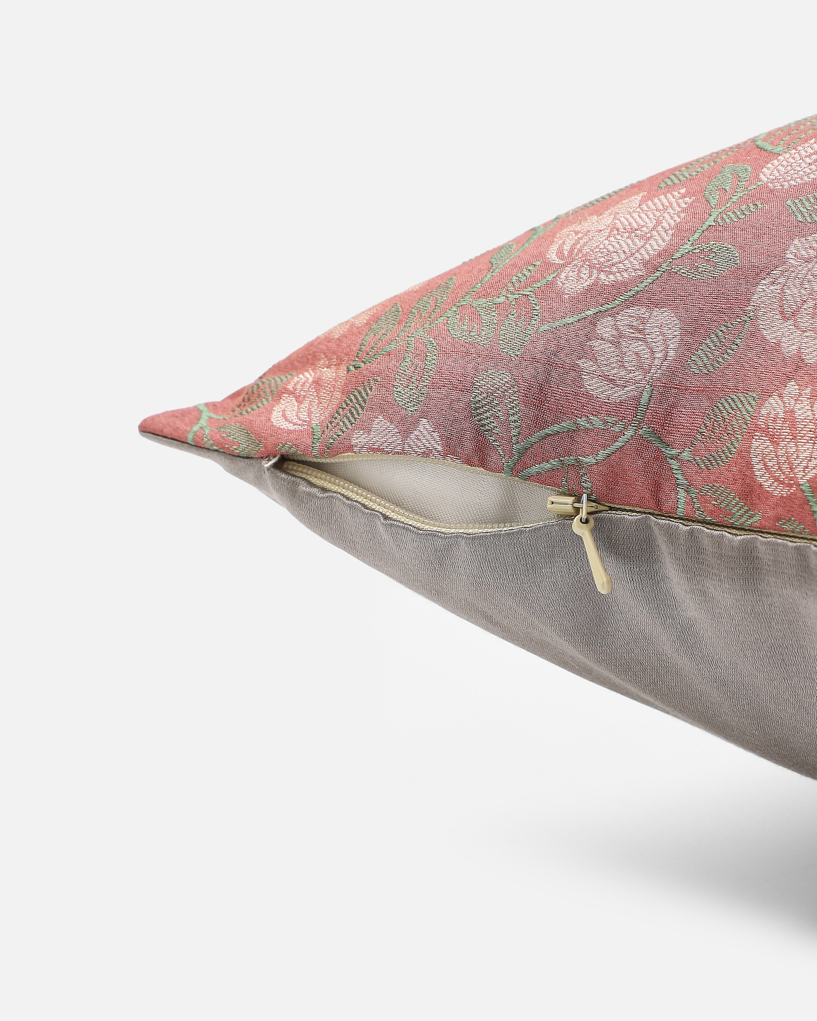 Rozza Banarasi Powdi Silk Cushion Cover