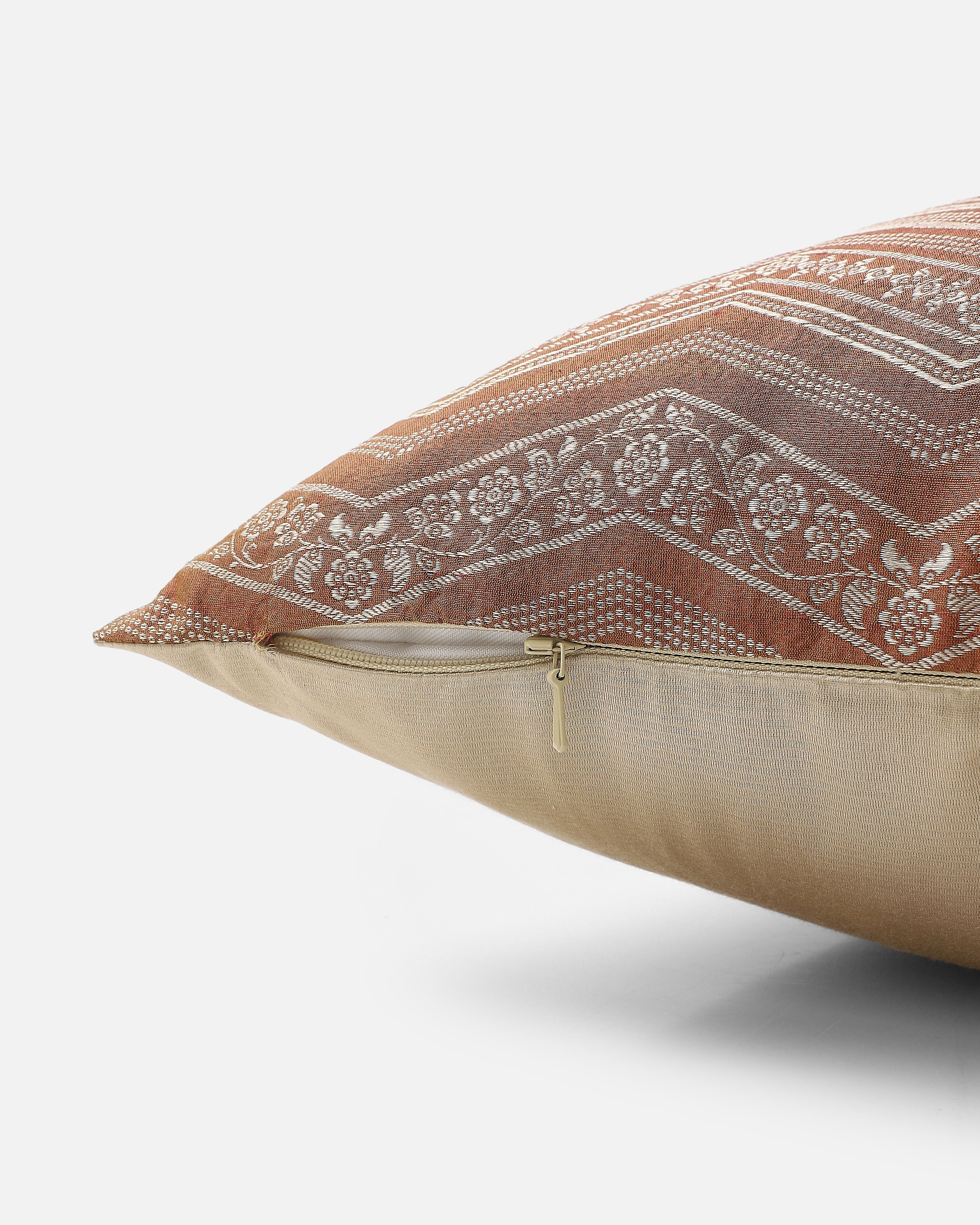 Kholm Banarasi Powdi Silk Cushion Cover