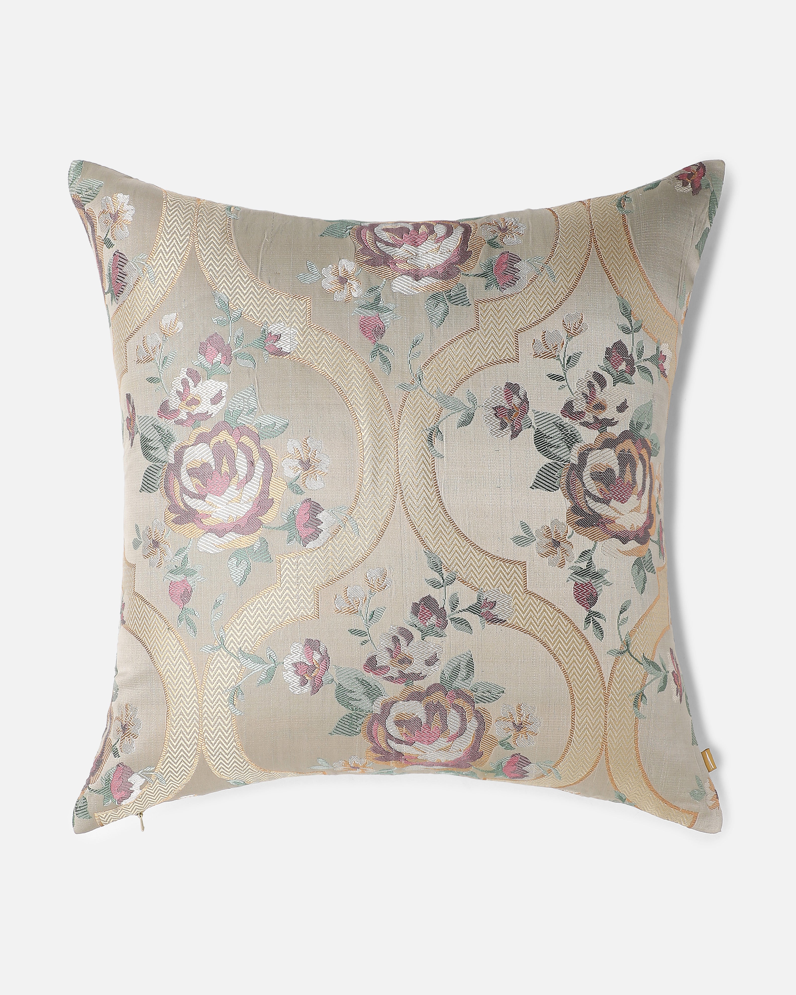 Kia Banarasi Brocade Silk Cotton Cushion Cover