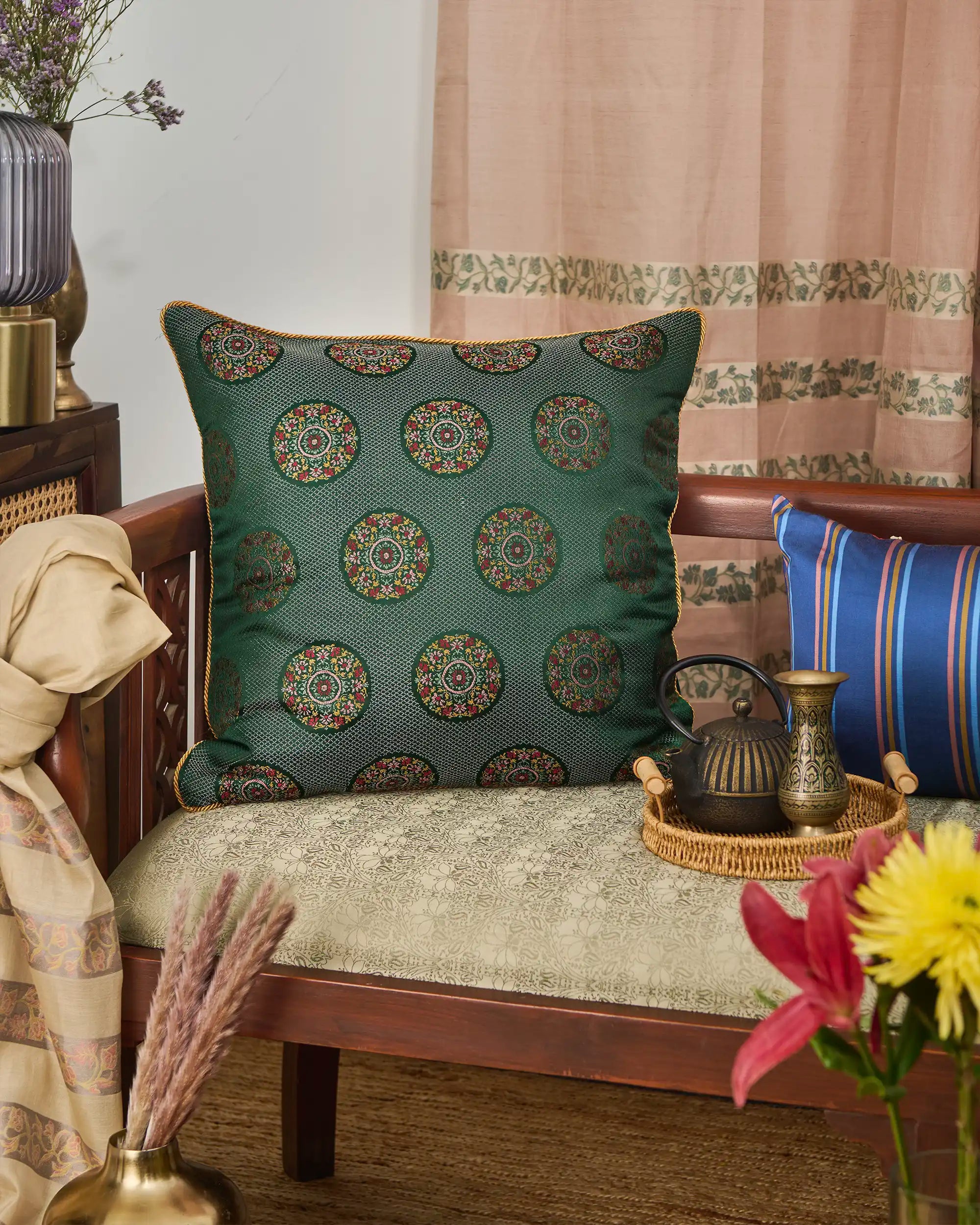 Aruna Banarasi Gyasar Silk Viscose Cushion Cover