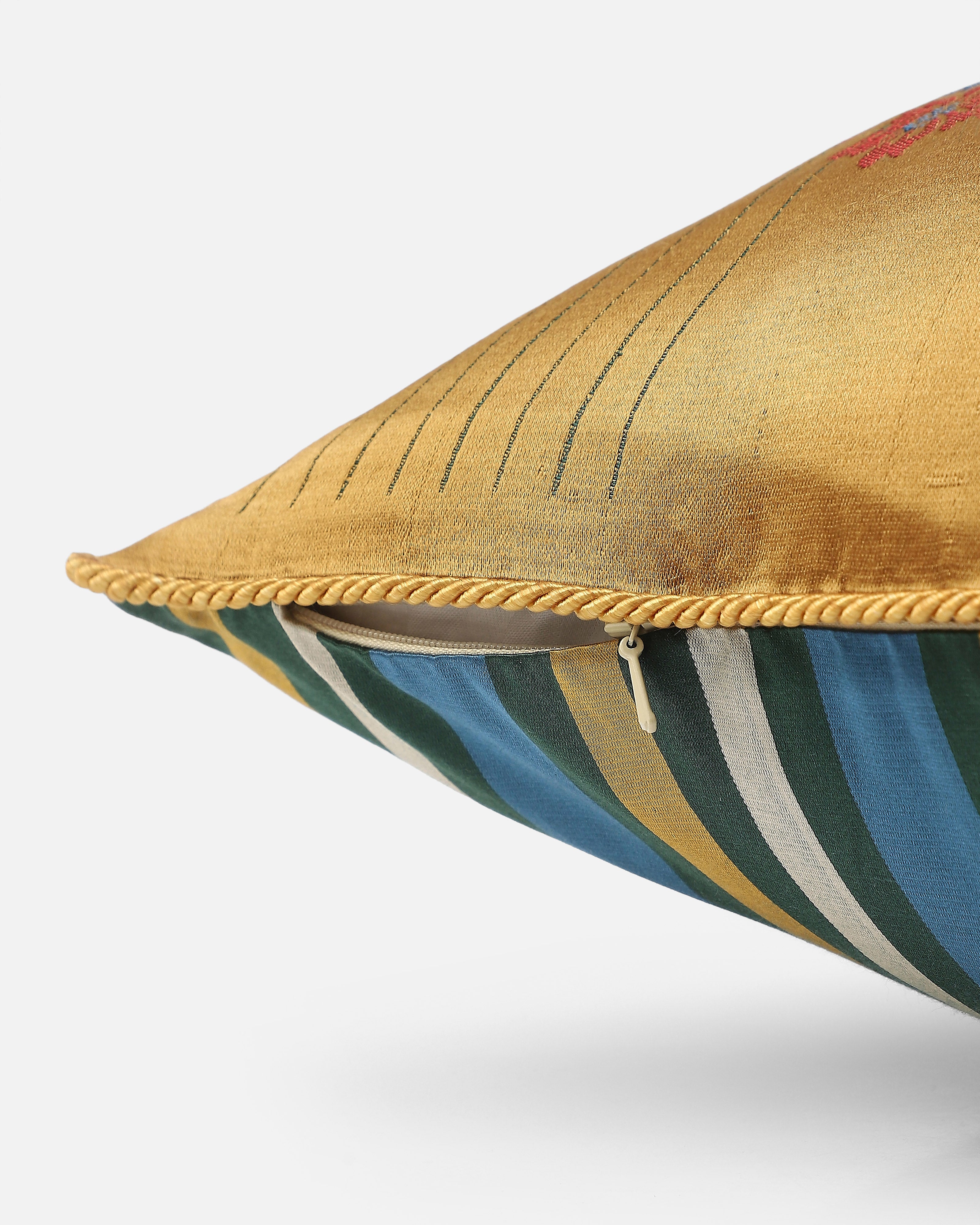 Raya Banarasi Gyasar Silk Viscose Cushion Cover