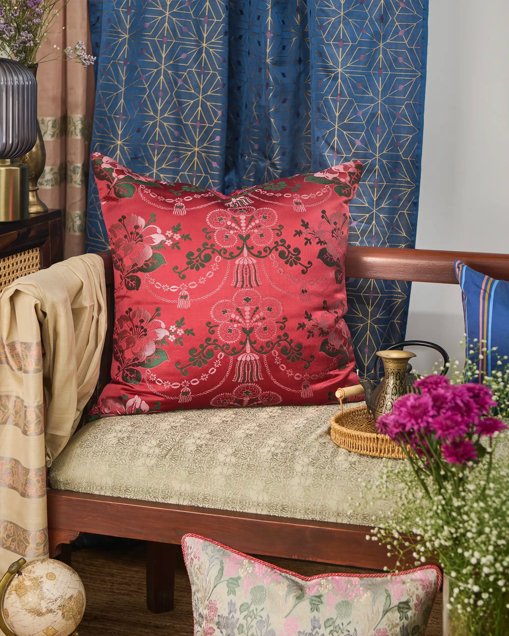 Olga Banarasi Gyasar Silk Viscose Cushion Cover