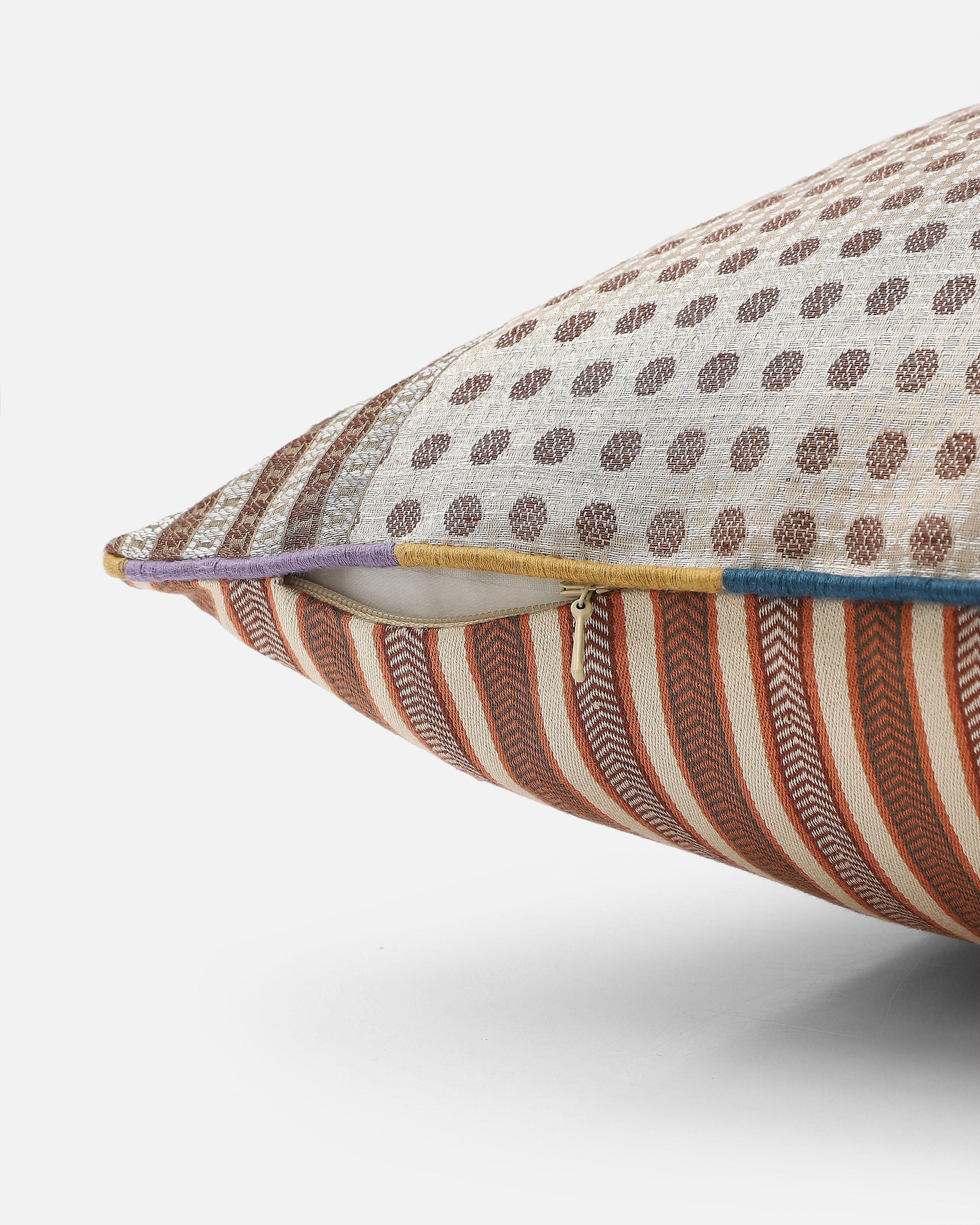 Ramaan Banarasi Tanchoi Silk Linen Cushion Cover