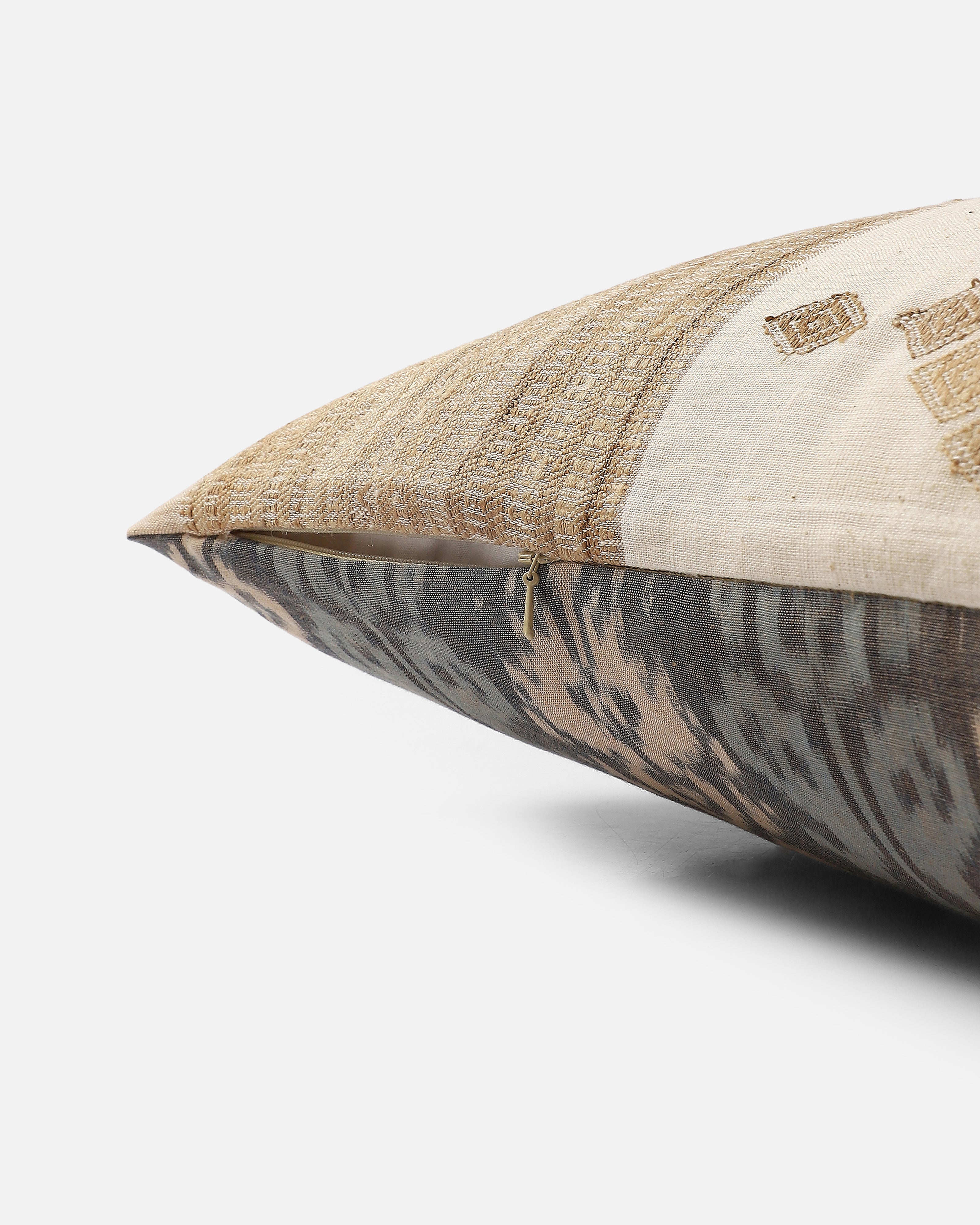 Qala Bhujodi Extra Weft Cotton Cushion Cover