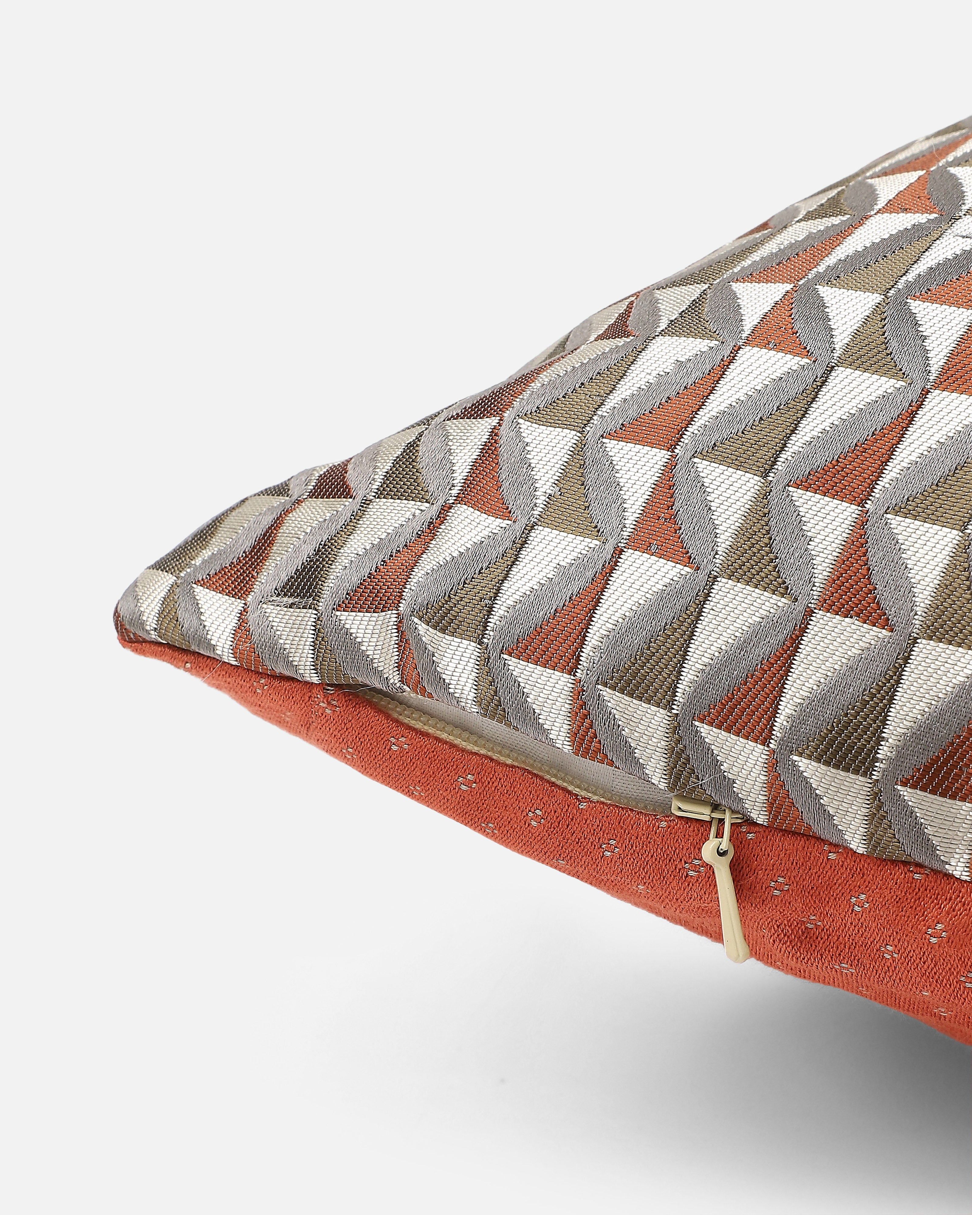 Rahua Banarasi Satin Brocade Silk Viscose Cushion Cover