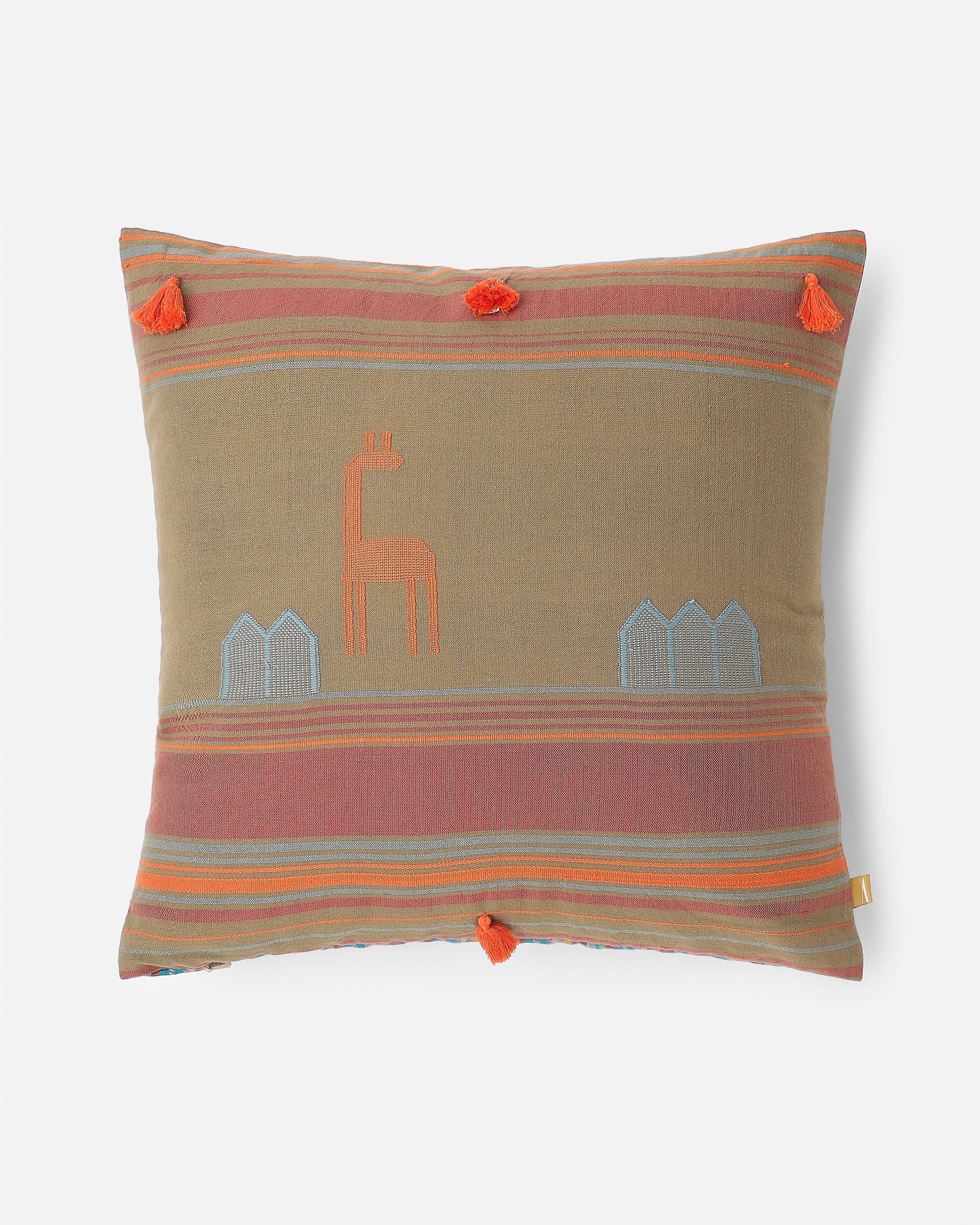 Khilna Bhujodi Extra Weft Cotton Cushion Cover