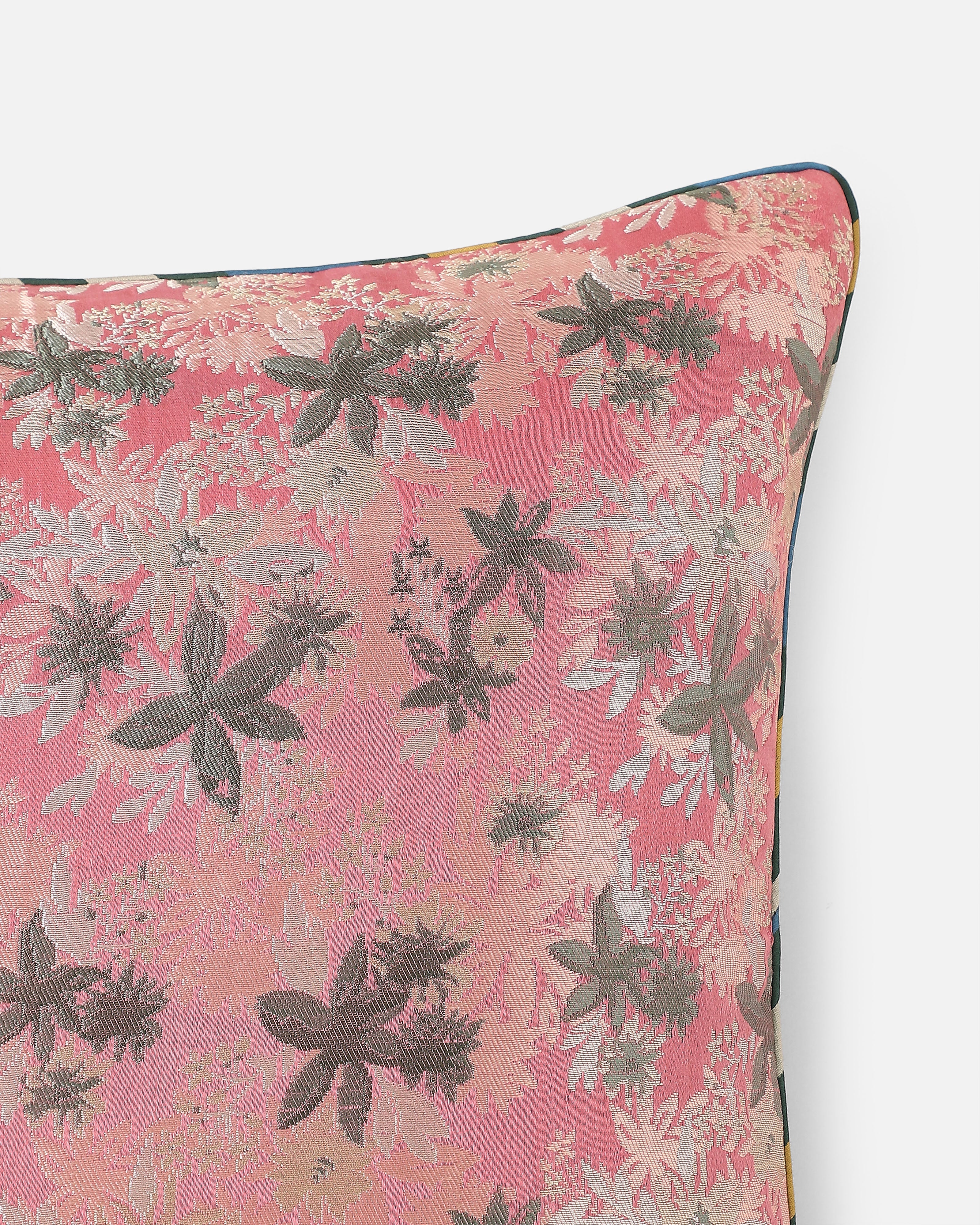 Merai Banarasi Satin Brocade Silk Viscose Cushion Cover