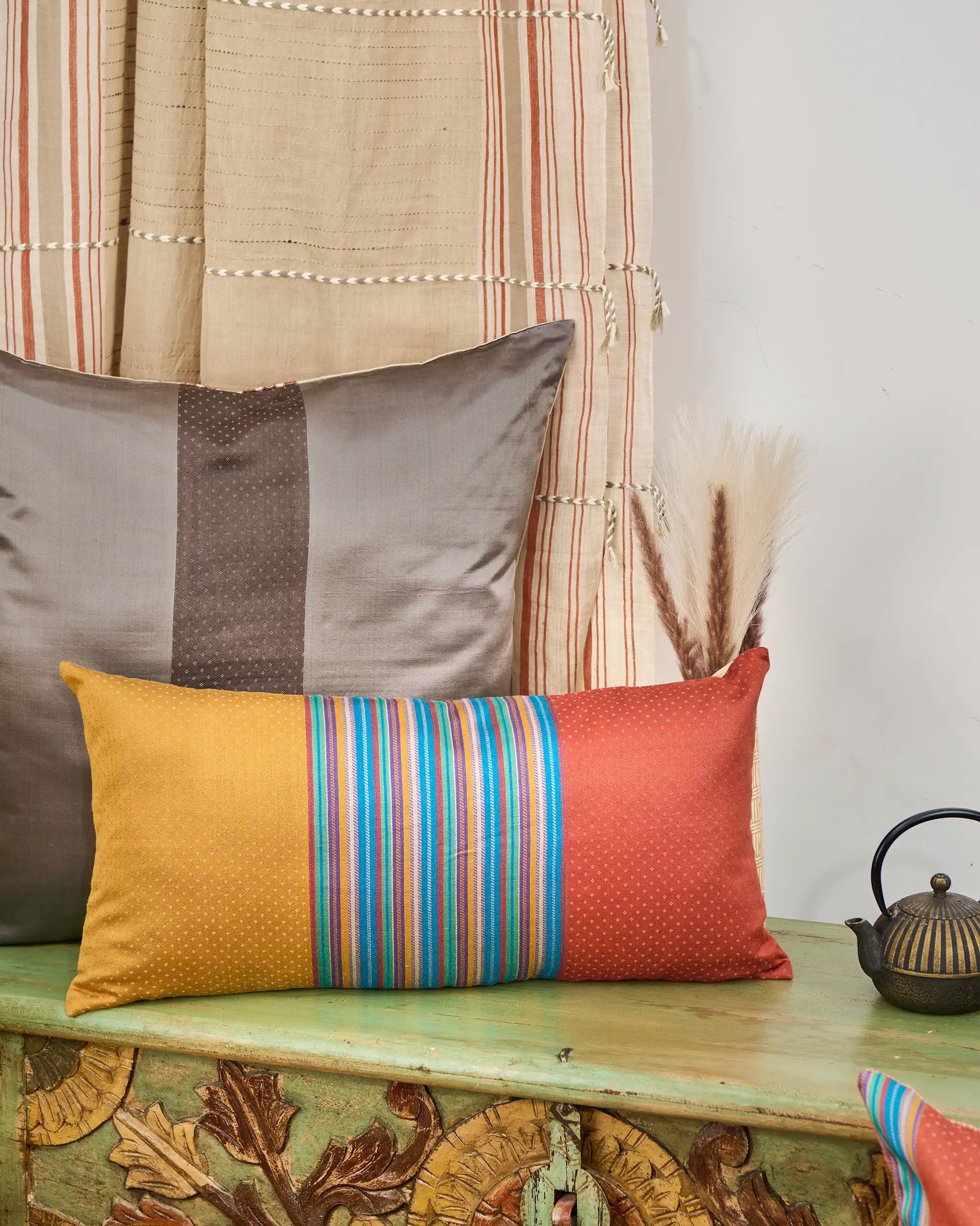 Vismit Bhujodi Mashru Viscose Cotton Cushion Cover