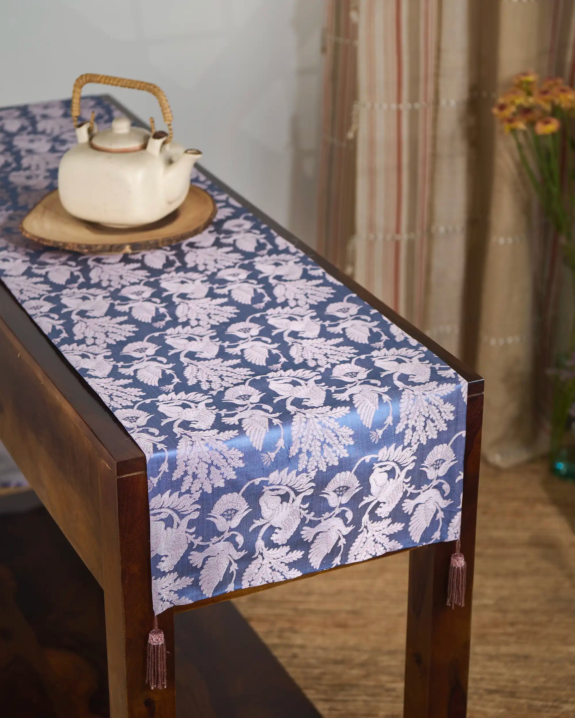 Eliana Runner Banarasi Brocade Silk Cotton Table Runner