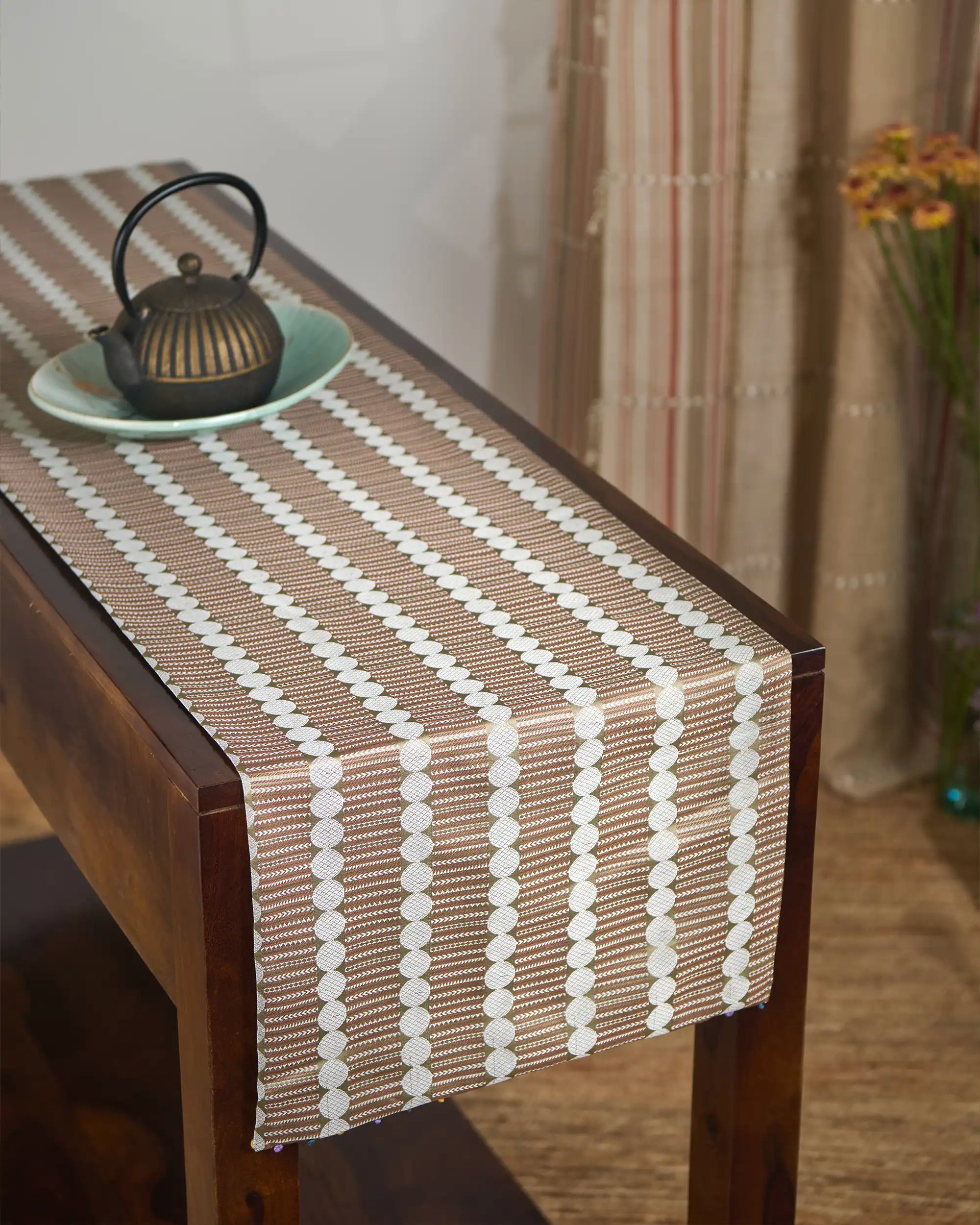 Nanja Banarasi Tanchoi Silk Table Runner