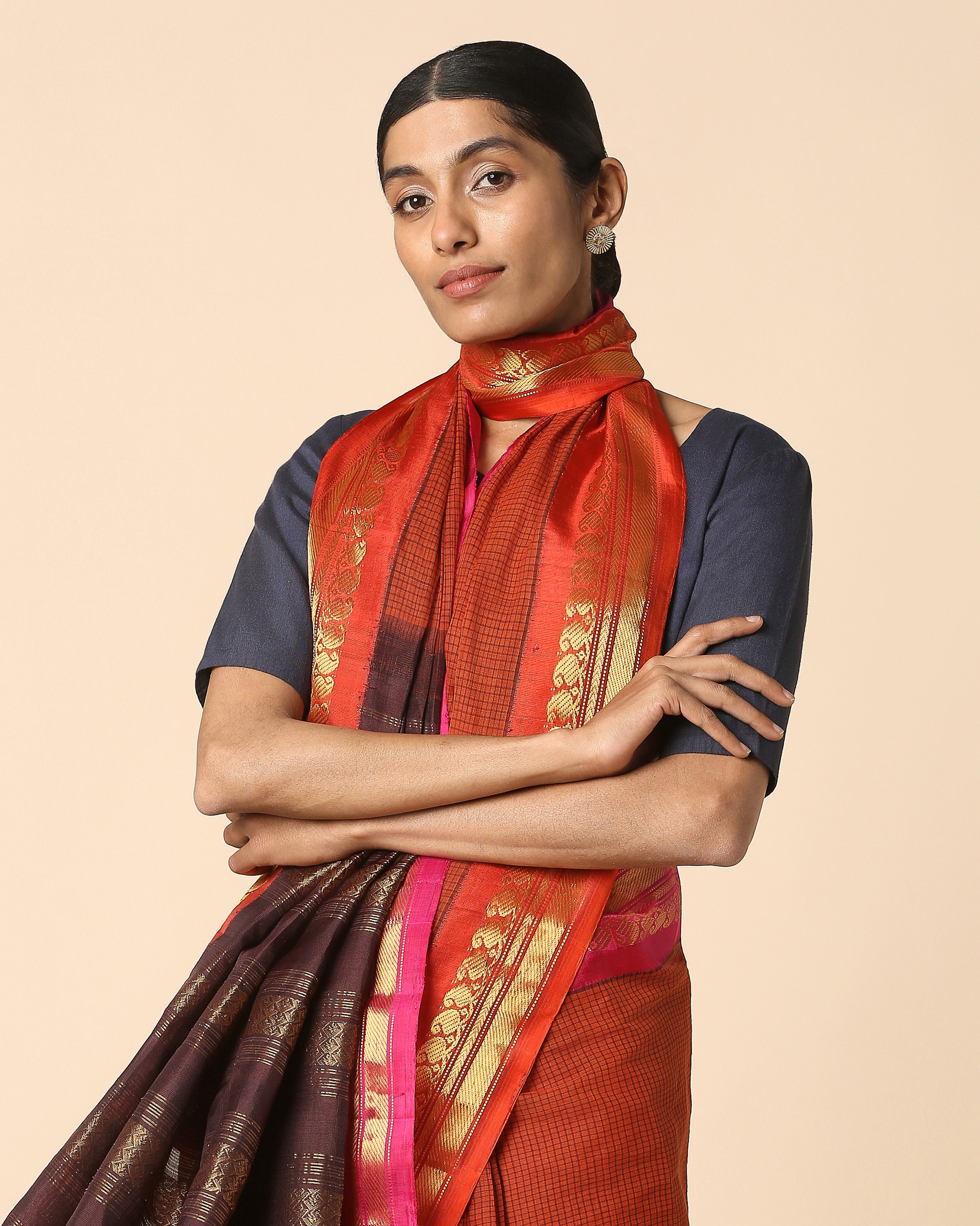 Olisa Gadwal Kuttu Weave Cotton Silk Saree
