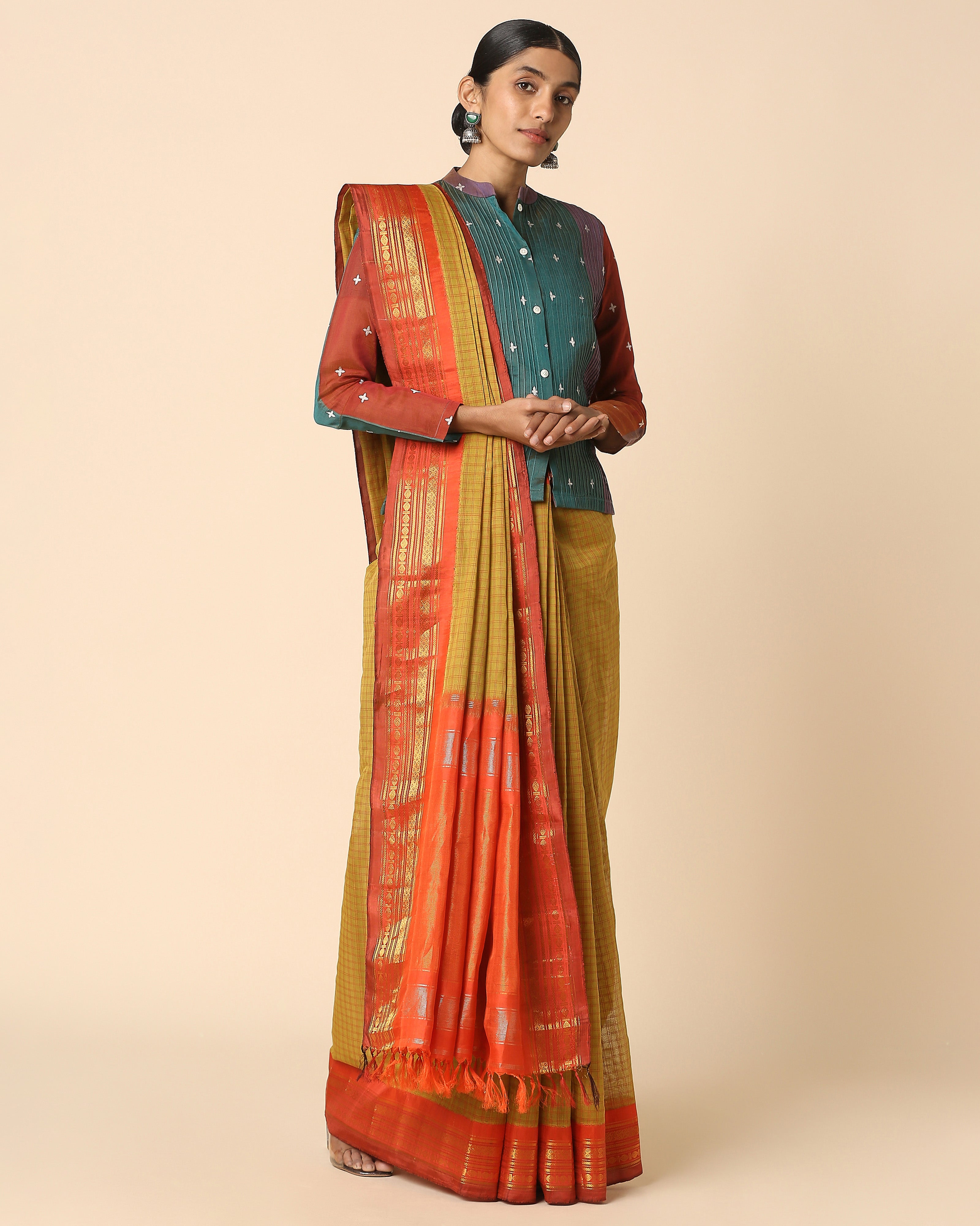 Pratima Gadwal Kuttu Weave Cotton Silk Saree