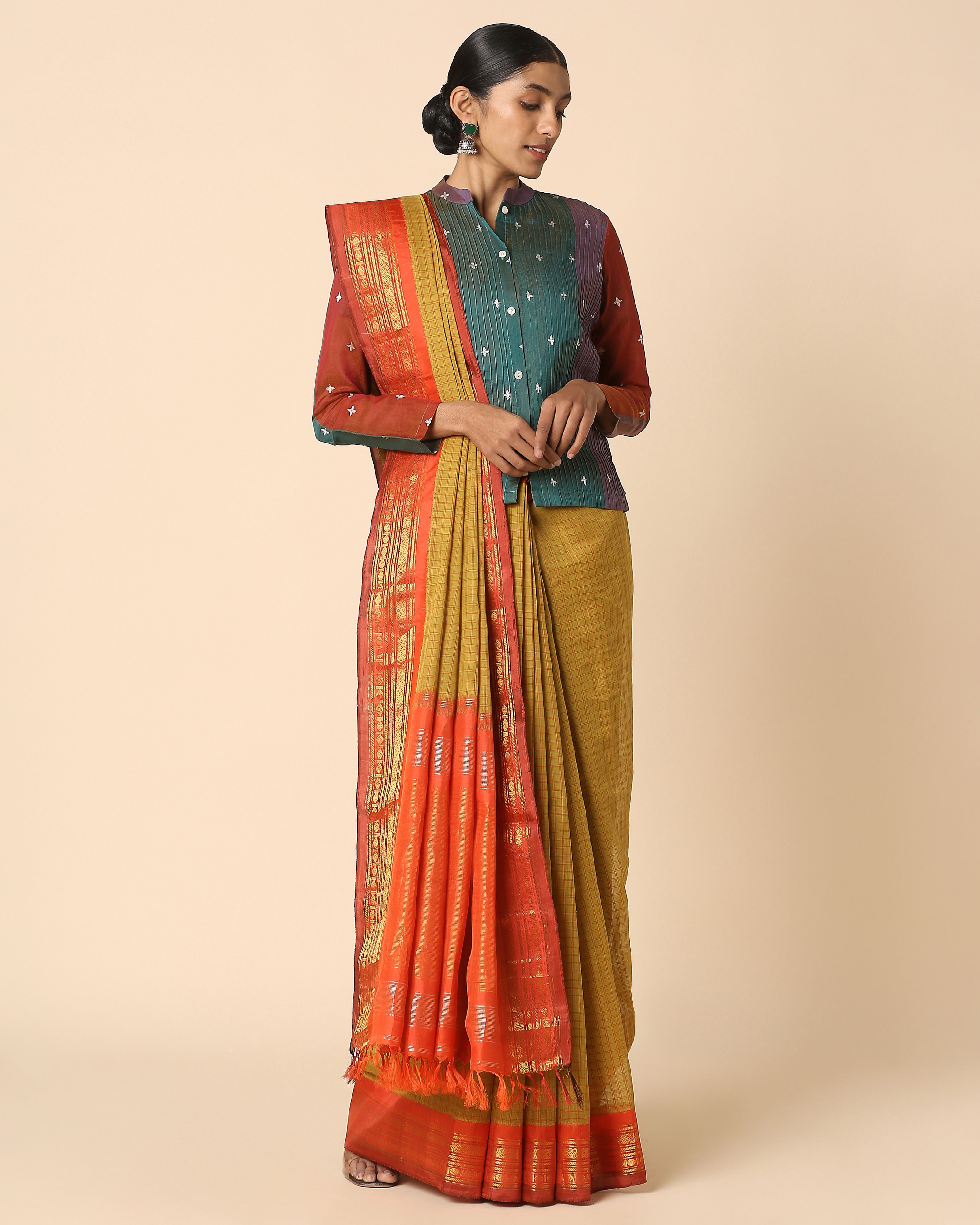 Pratima Gadwal Kuttu Weave Cotton Silk Saree