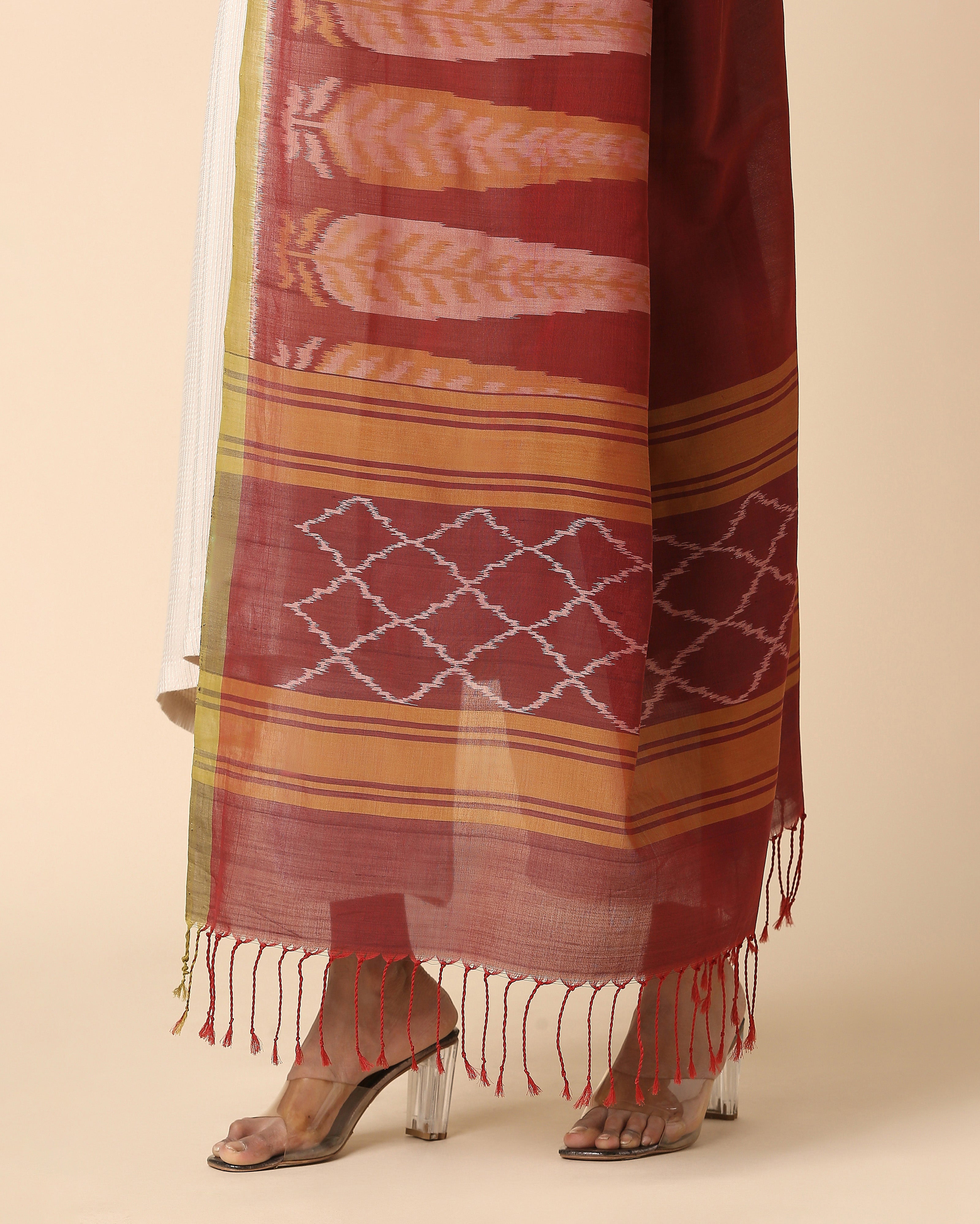 Zeb Pochampally Weft Ikat Cotton Dupatta