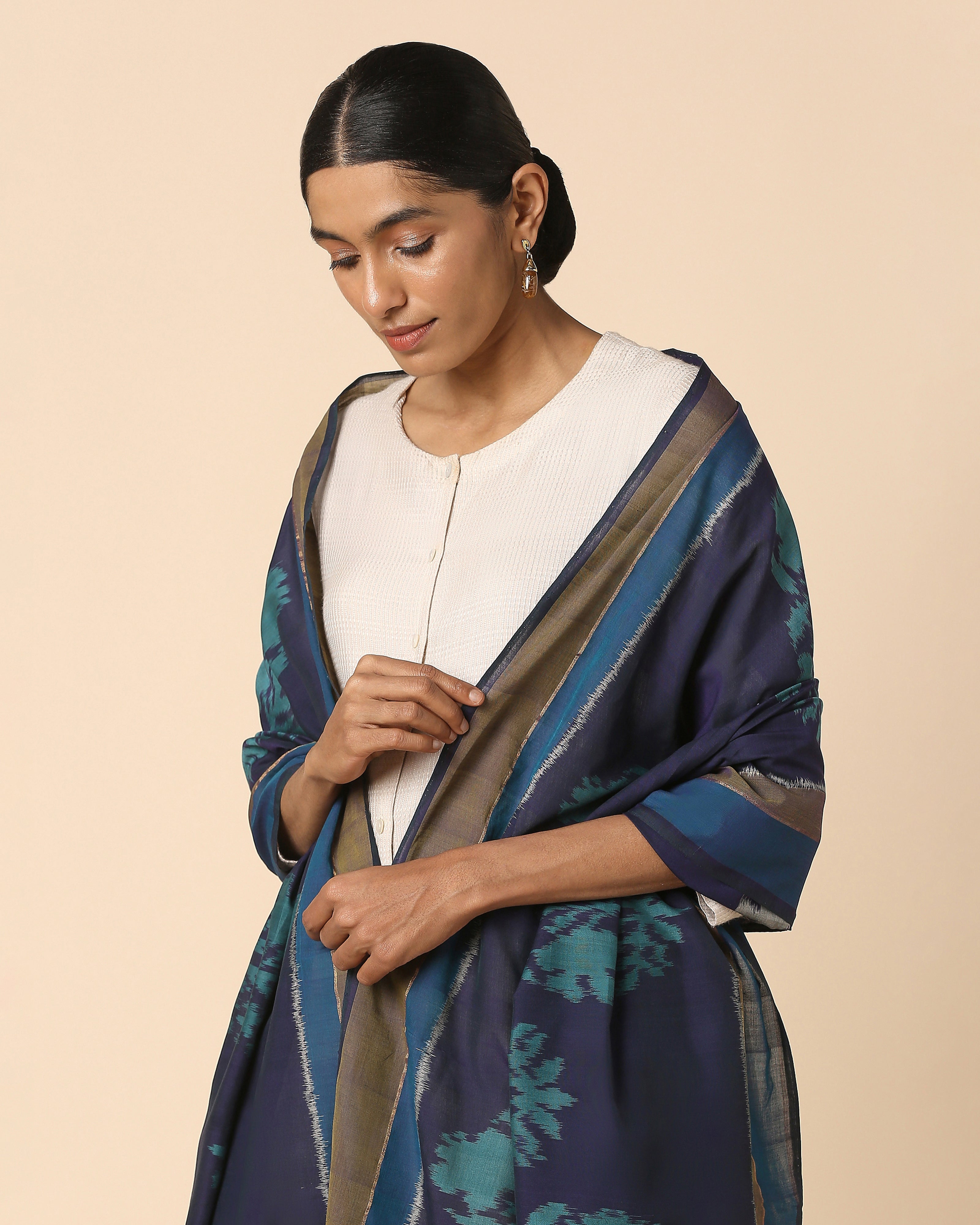 Sheena Pochampally Weft Ikat Cotton Dupatta