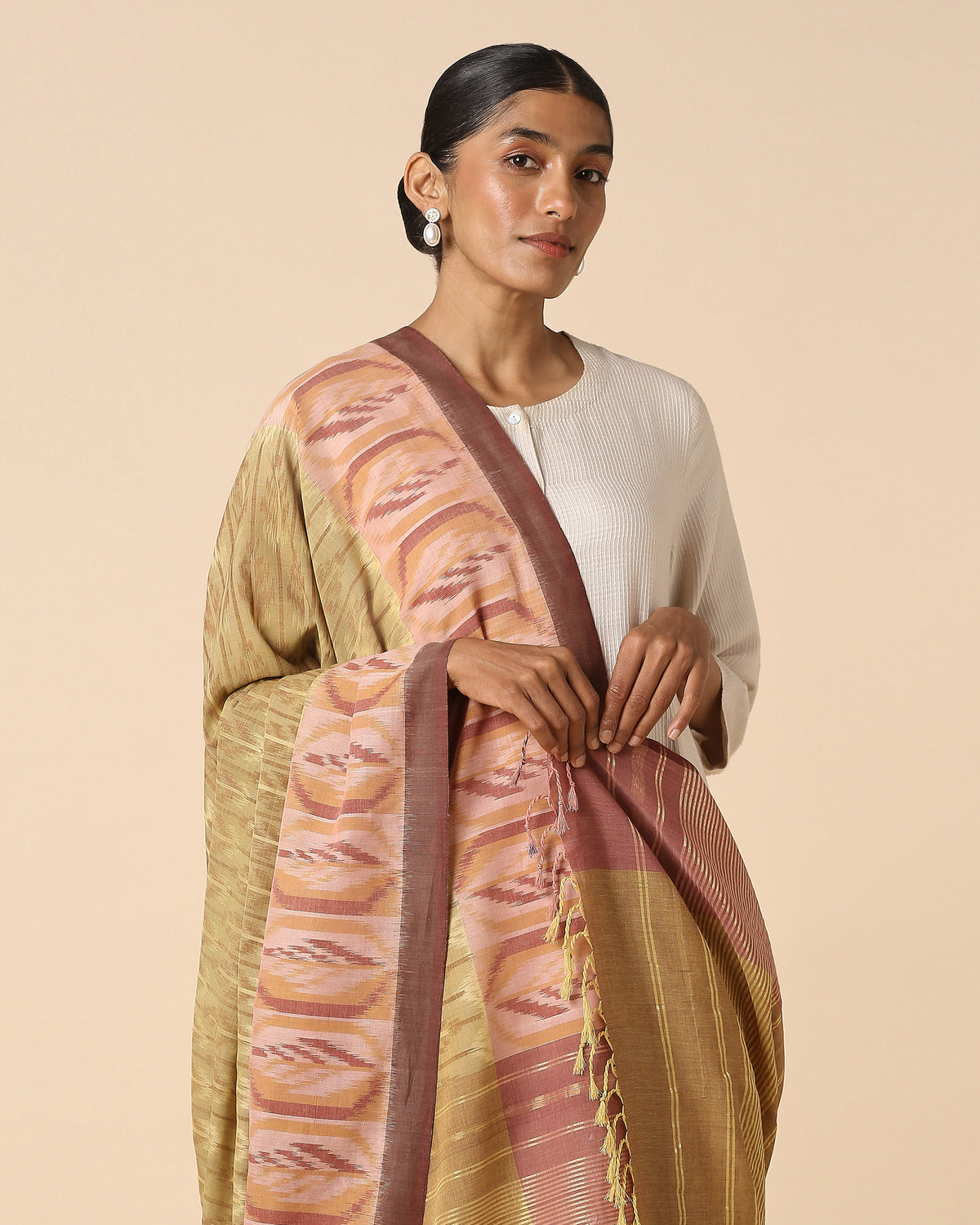 Aashna Pochampally Weft Ikat Cotton Dupatta