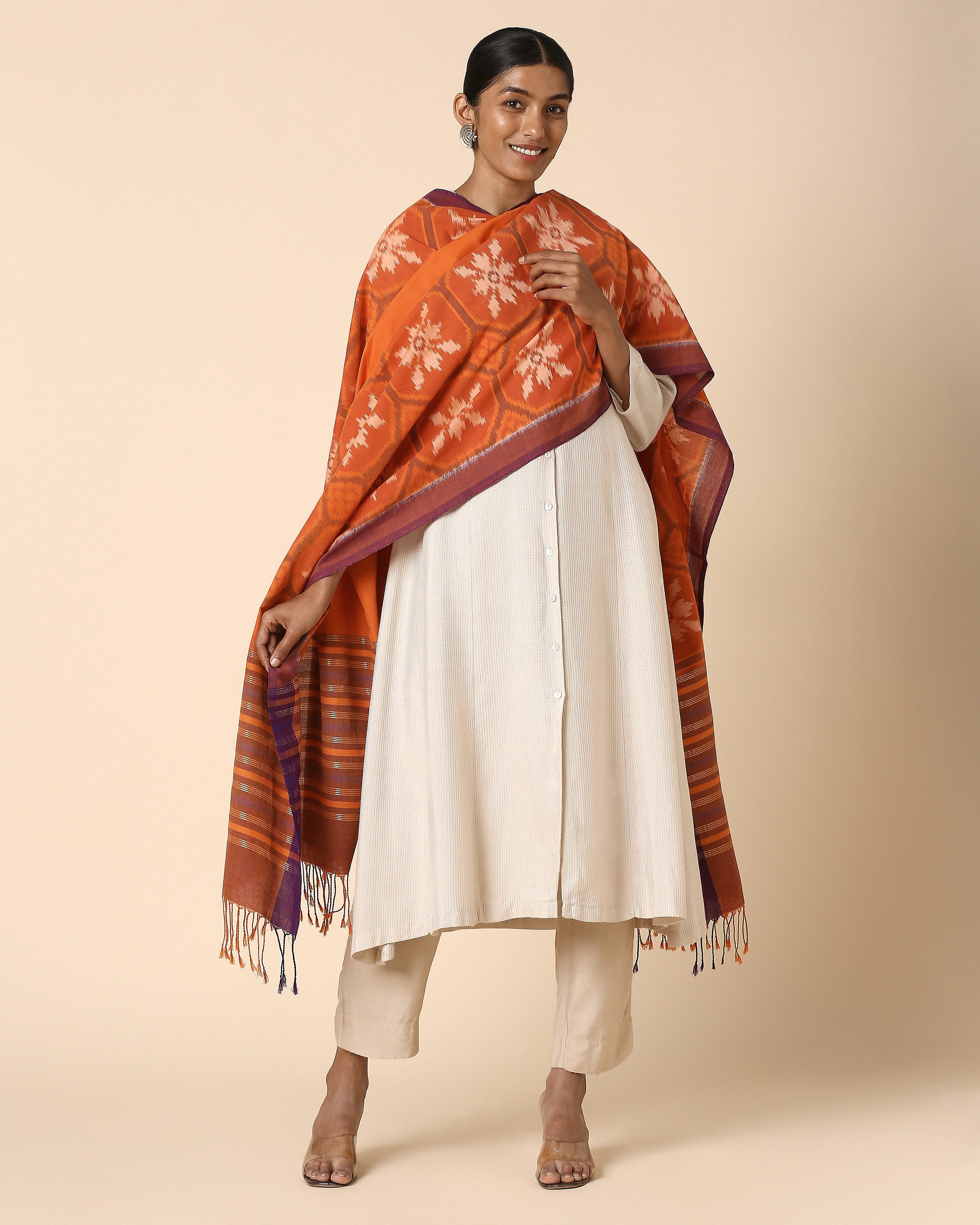 Saavi Pochampally Weft Ikat Cotton Dupatta