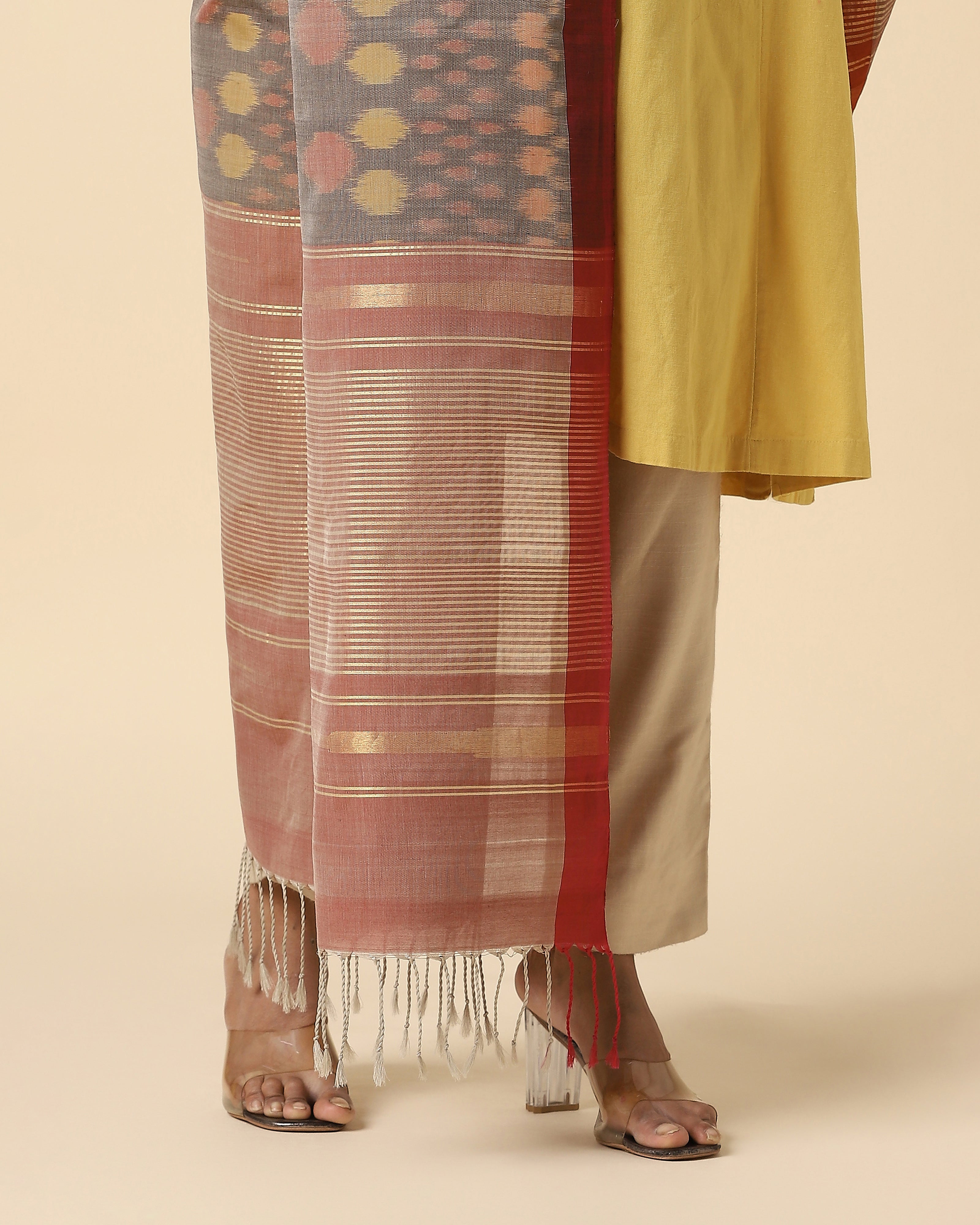 Nurvi Pochampally Weft Ikat Cotton Dupatta