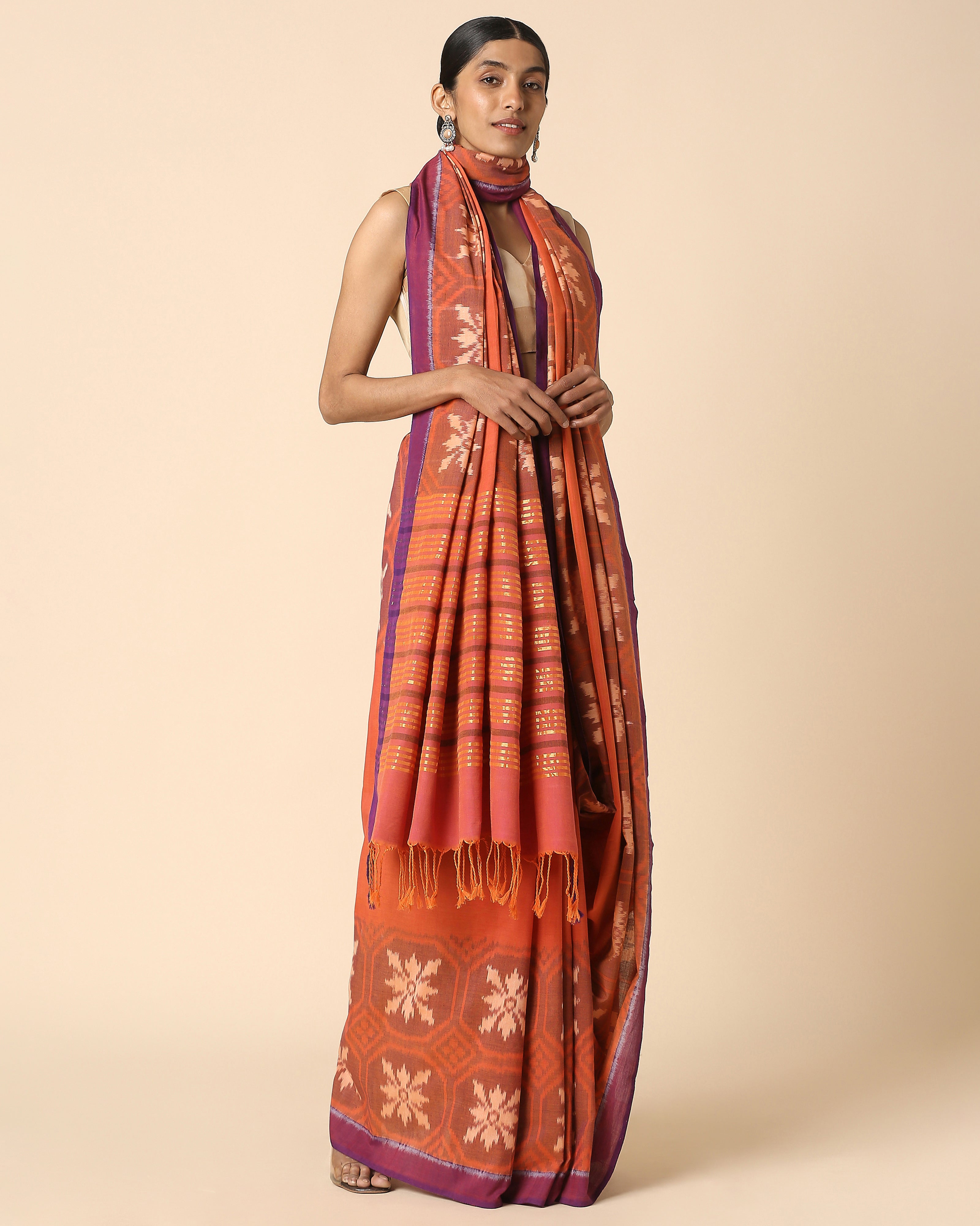 Saavi Pochampally Weft Ikat Cotton Saree