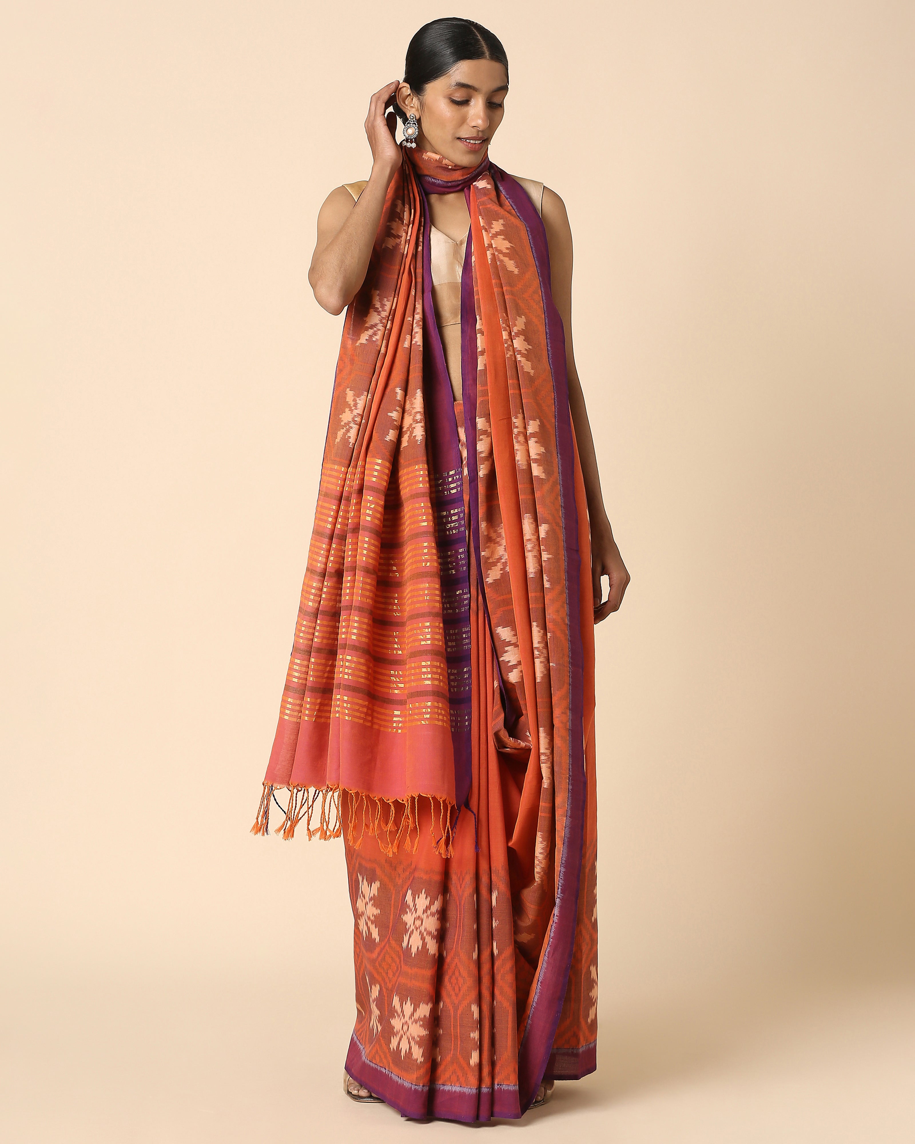 Saavi Pochampally Weft Ikat Cotton Saree