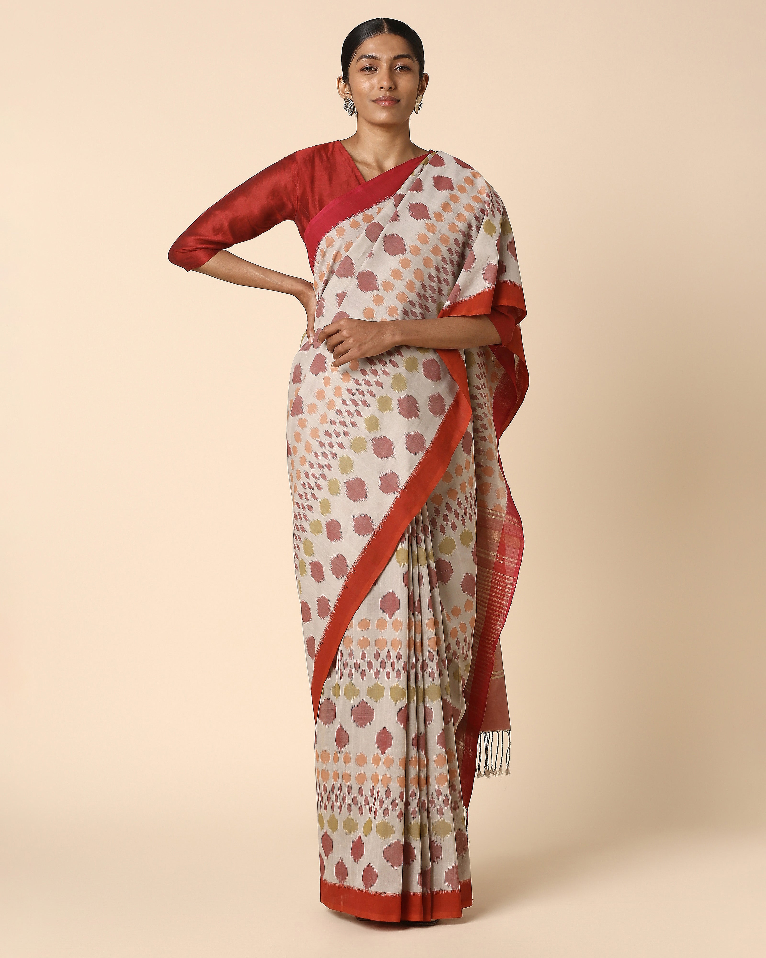 Nurvi Pochampally Weft Ikat Cotton Saree