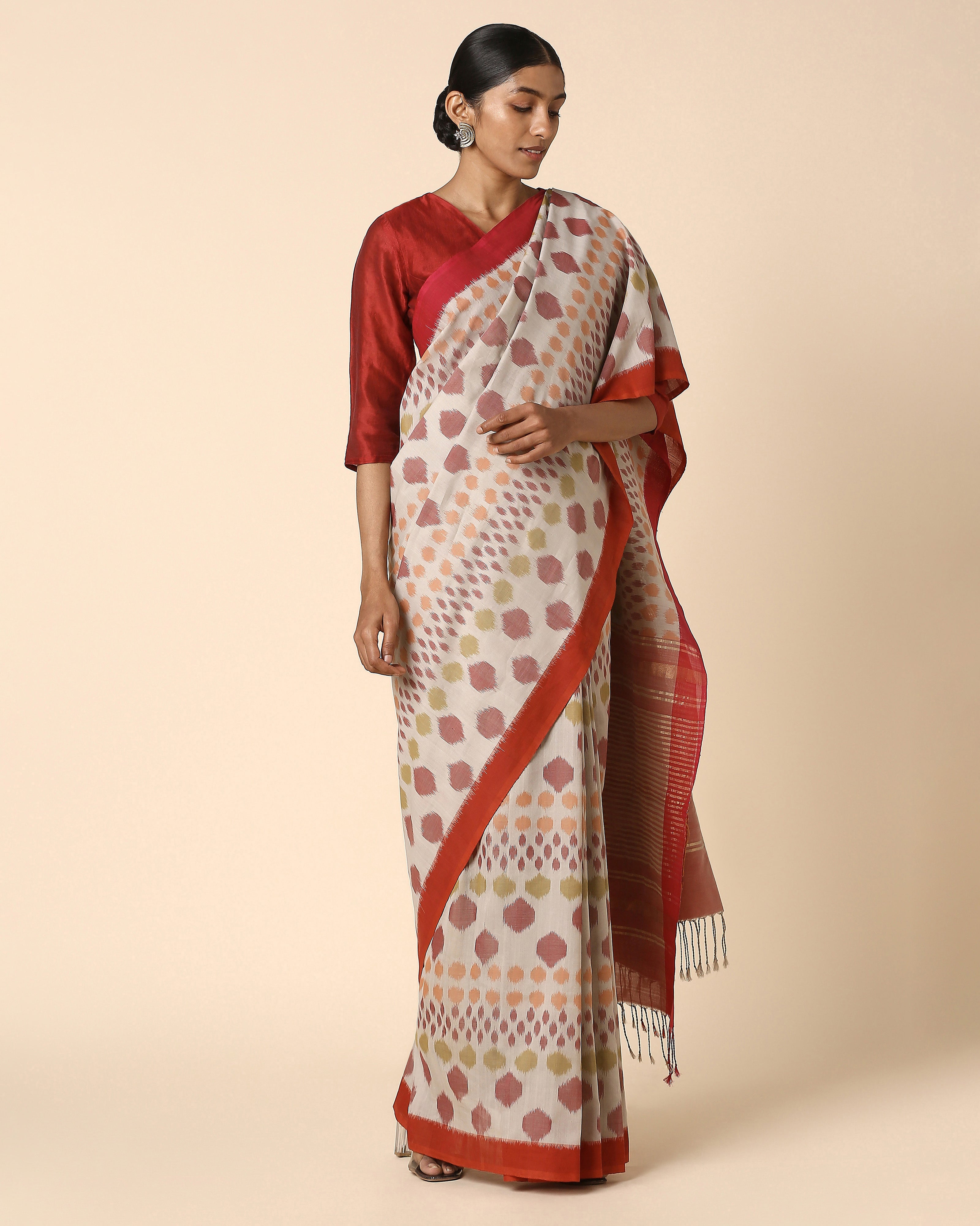 Nurvi Pochampally Weft Ikat Cotton Saree