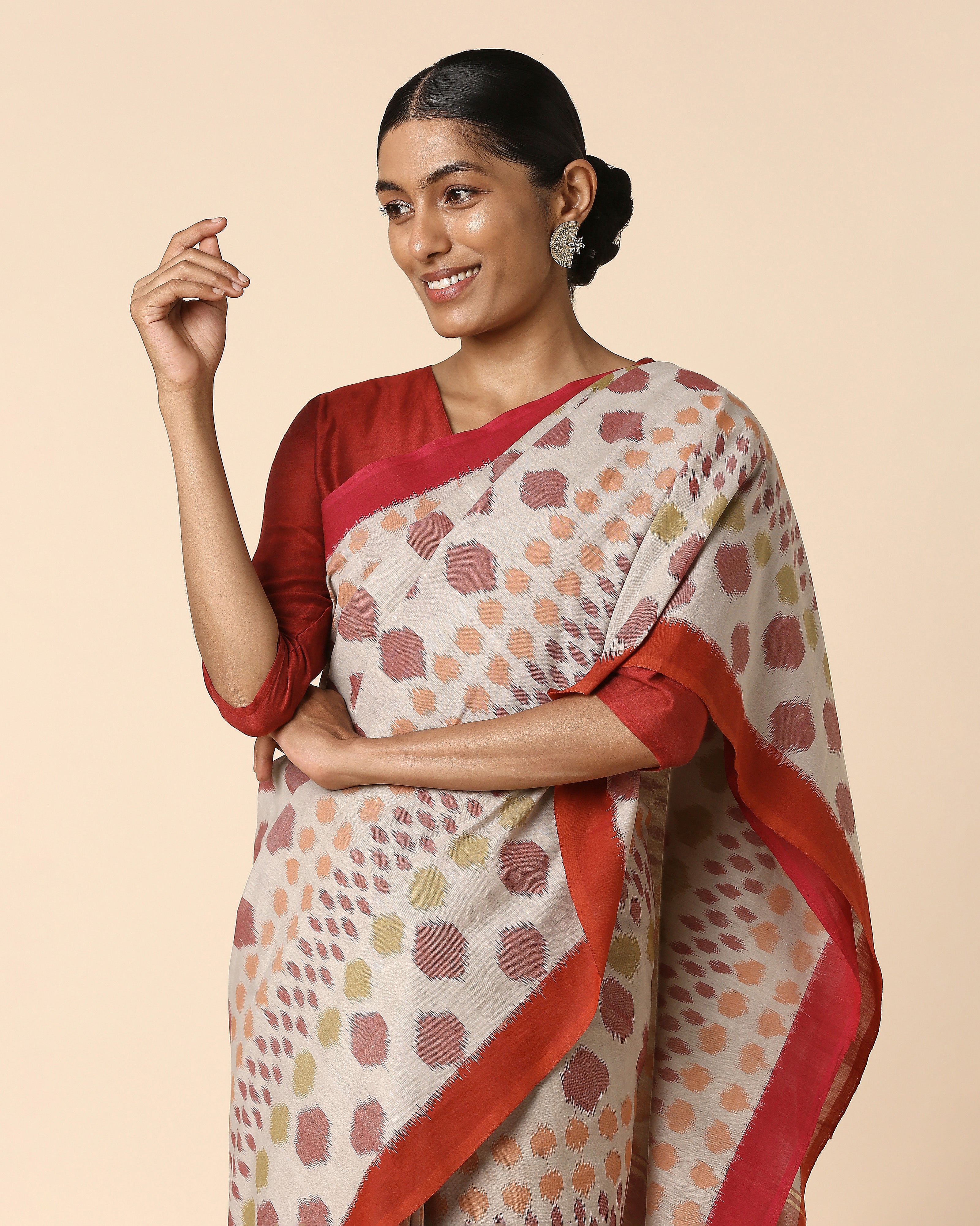 Nurvi Pochampally Weft Ikat Cotton Saree