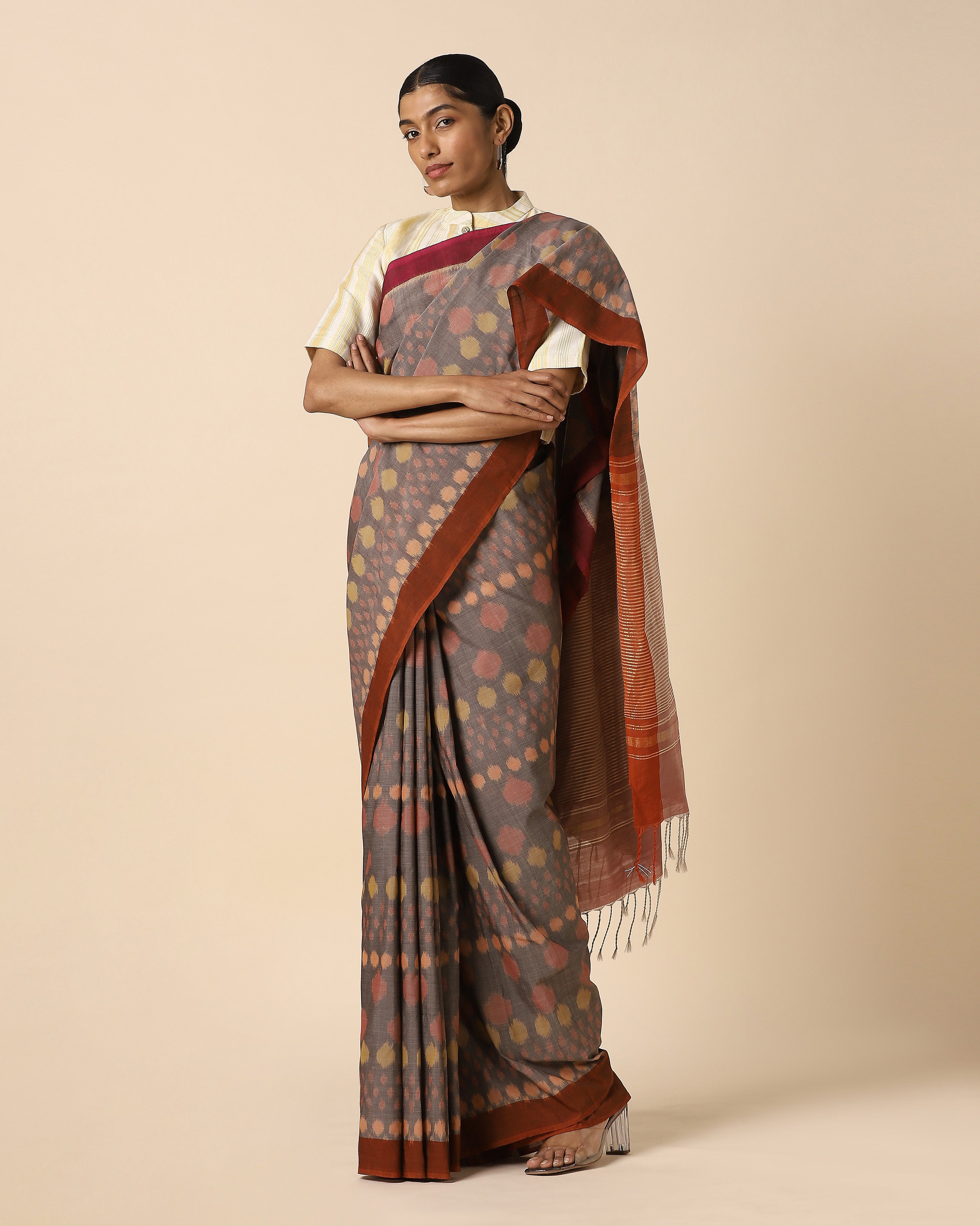 Nurvi Pochampally Weft Ikat Cotton Saree