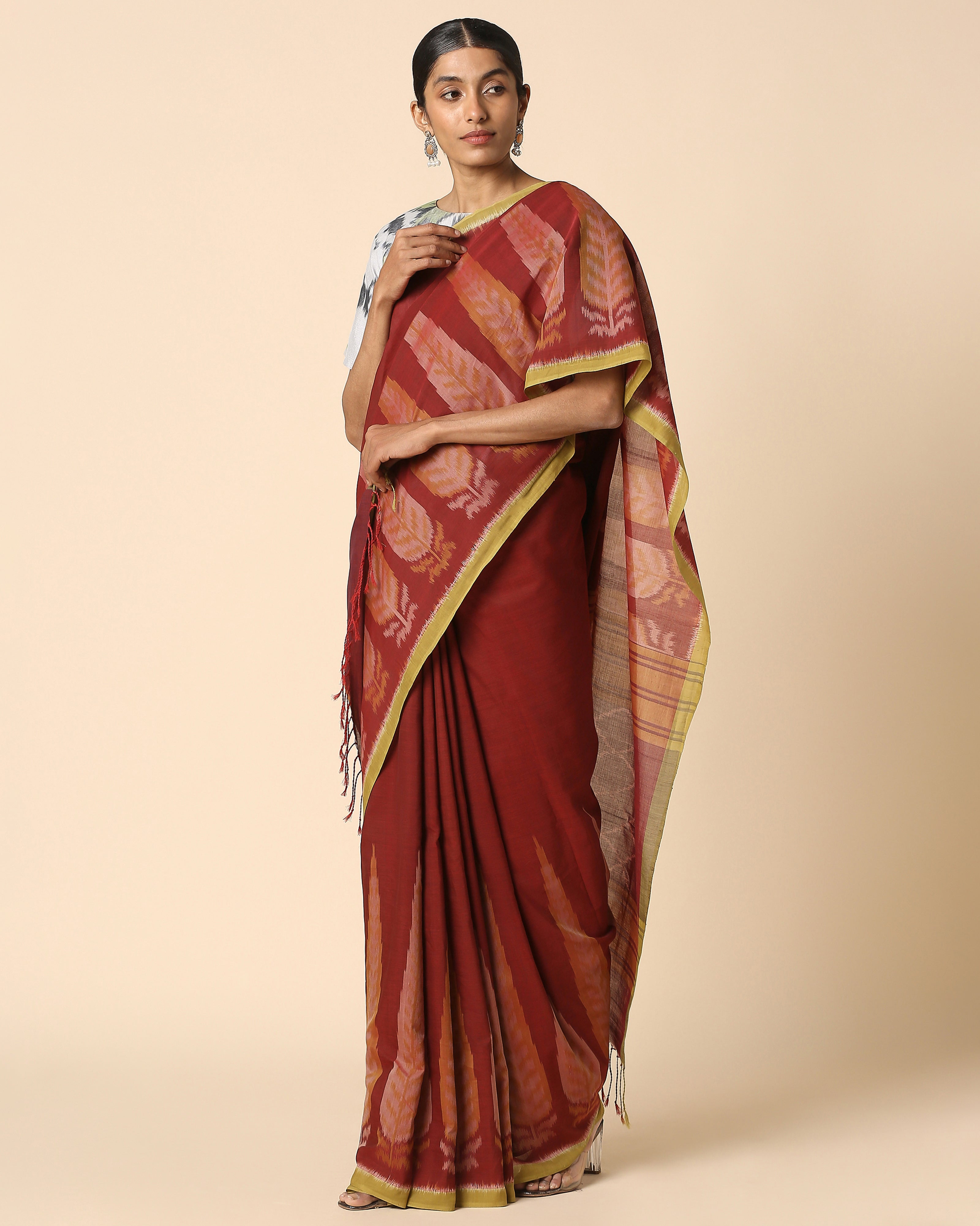 Zeb Pochampally Weft Ikat Cotton Saree