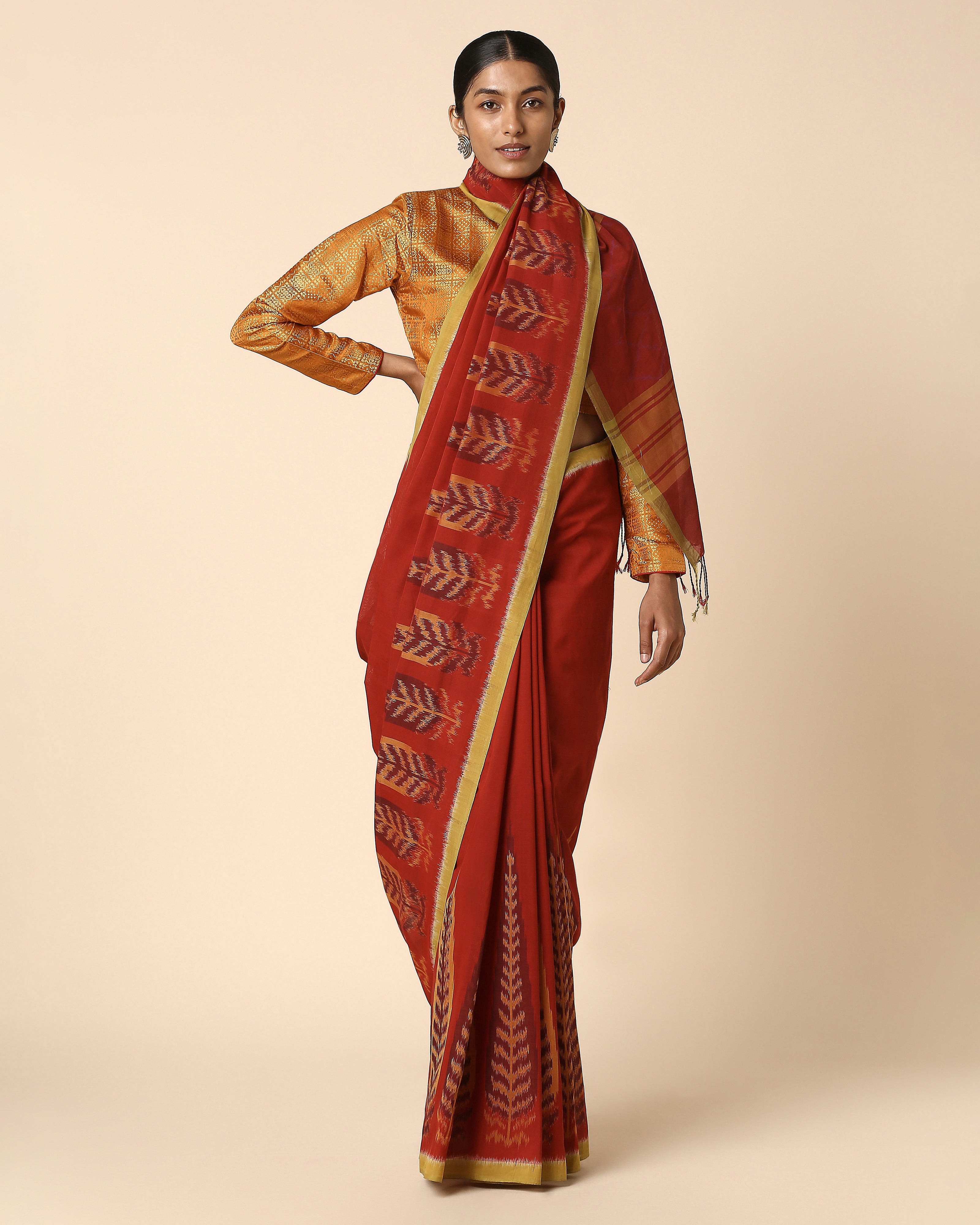 Zeb Pochampally Weft Ikat Cotton Saree