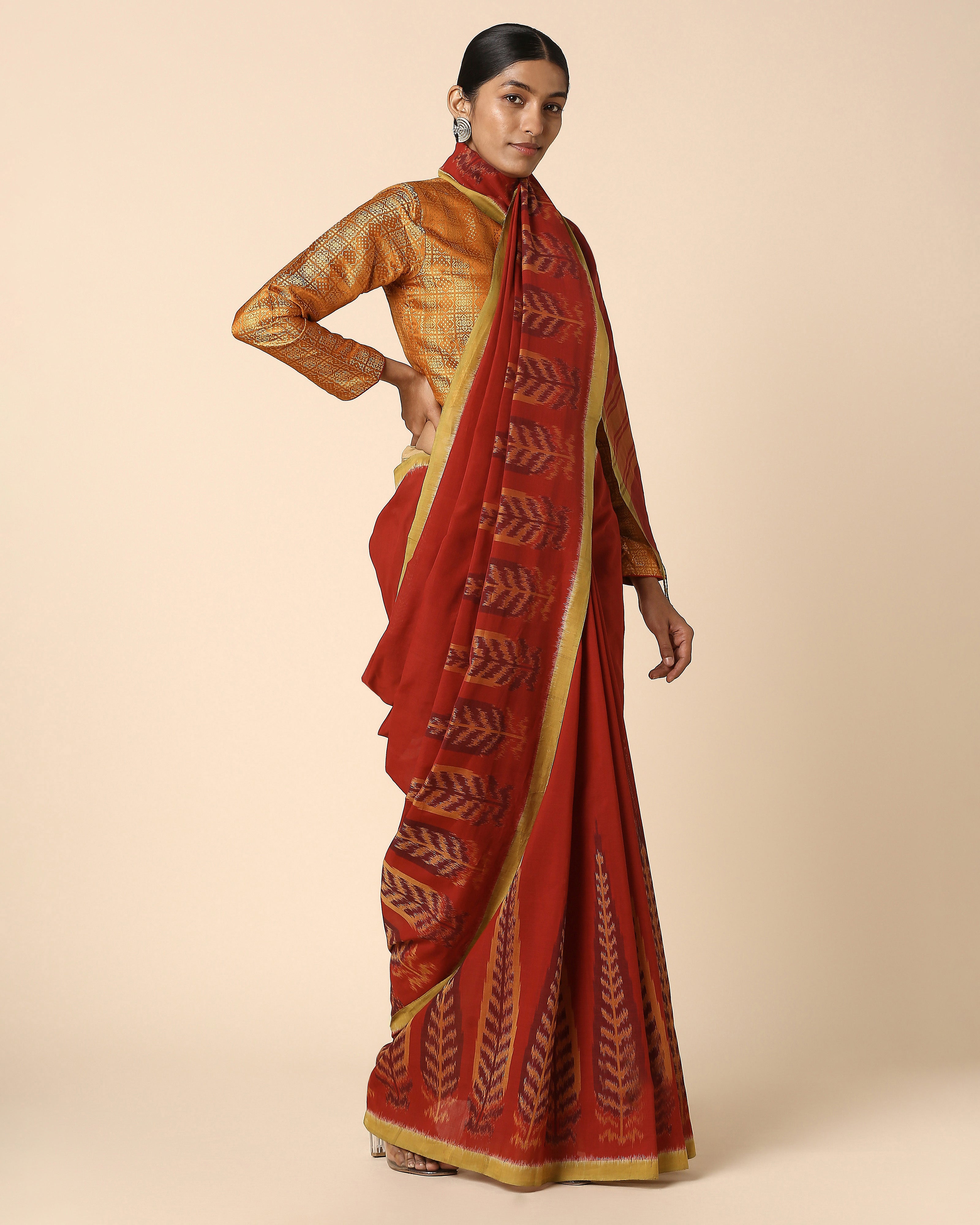 Zeb Pochampally Weft Ikat Cotton Saree
