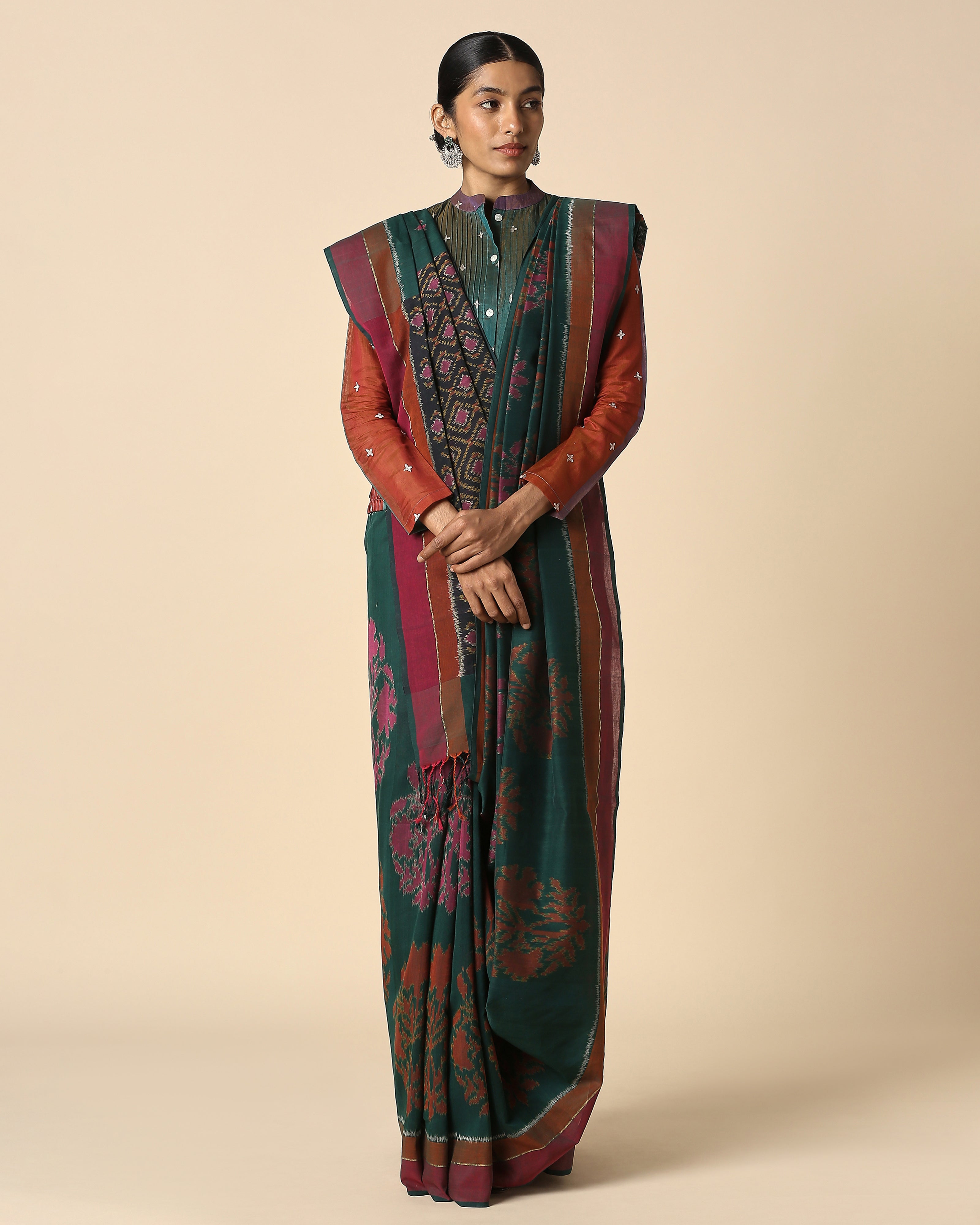 Sheena Pochampally Weft Ikat Cotton Saree