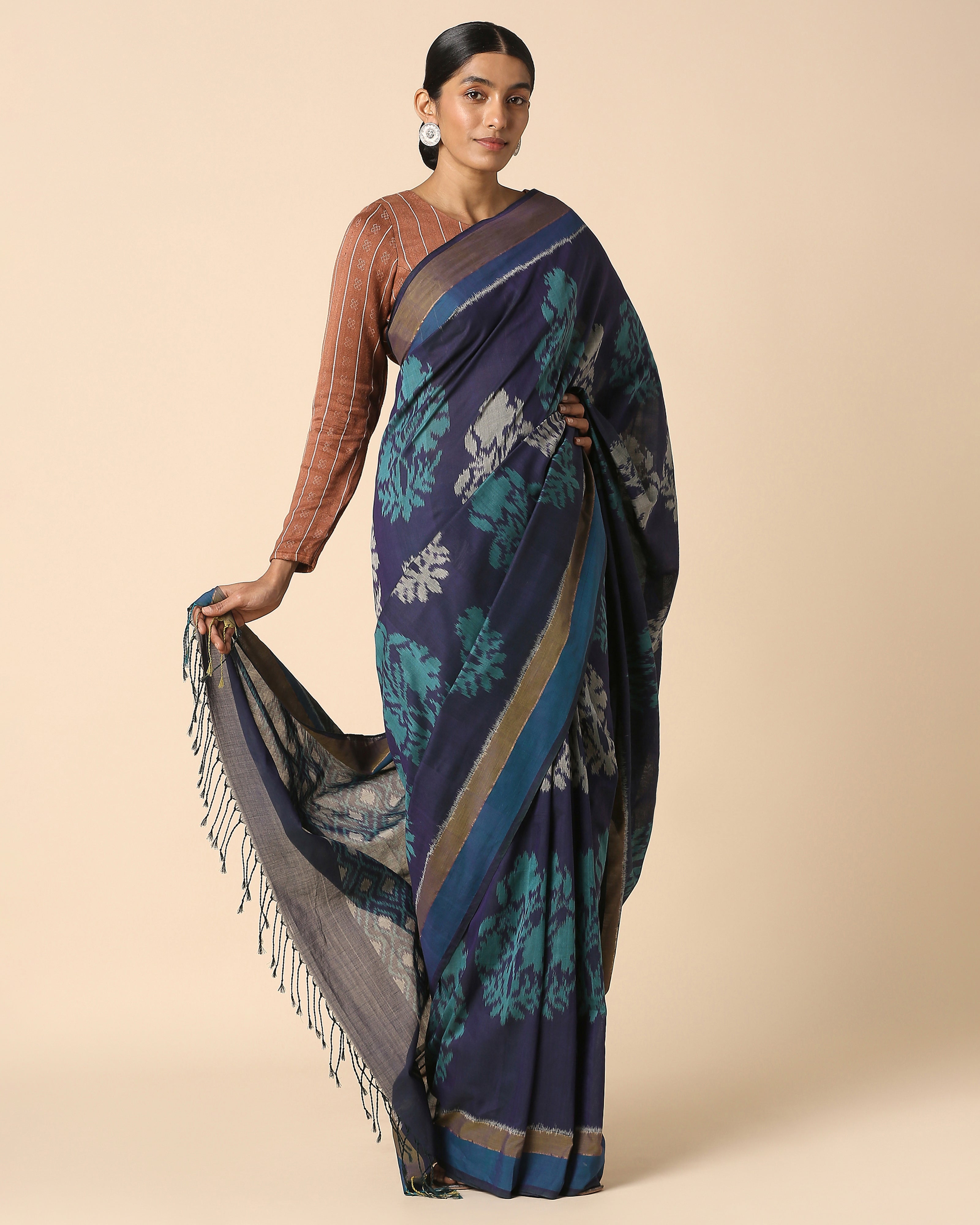 Sheena Pochampally Weft Ikat Cotton Saree