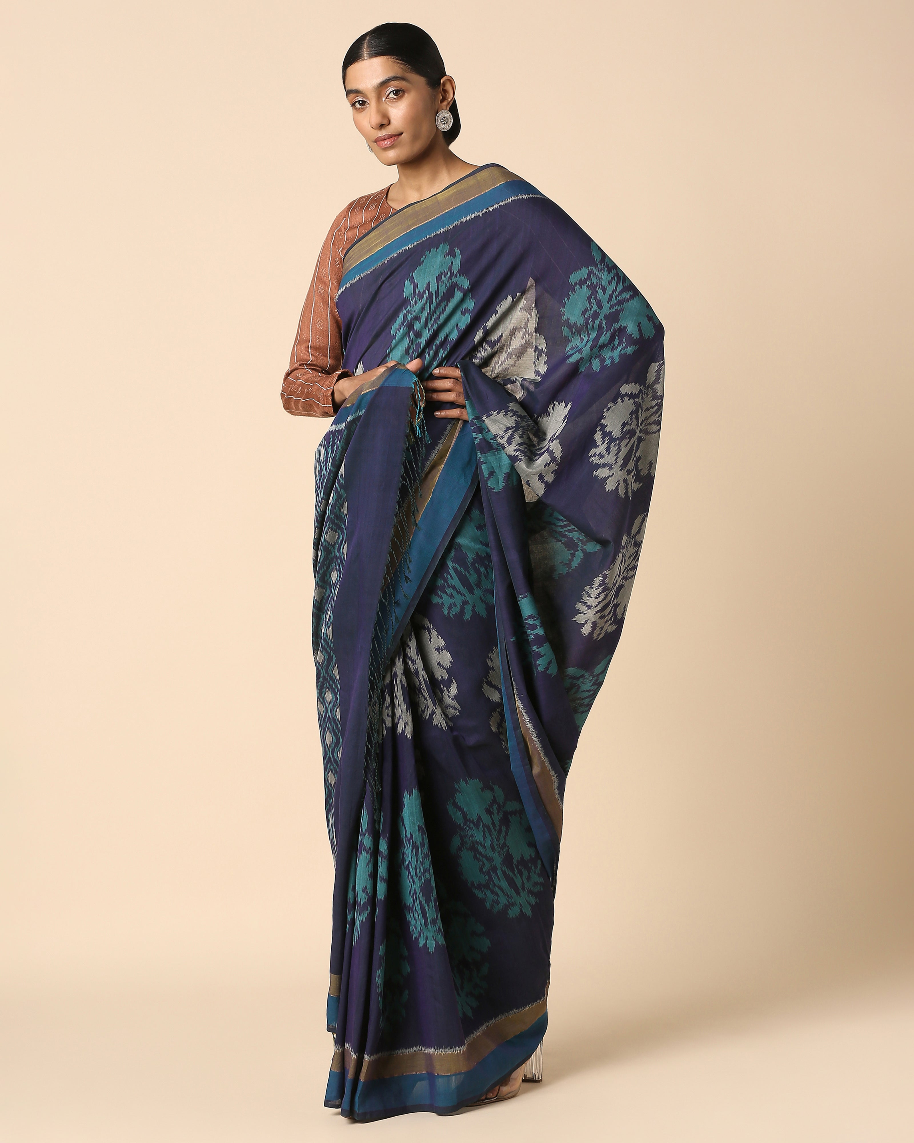 Sheena Pochampally Weft Ikat Cotton Saree
