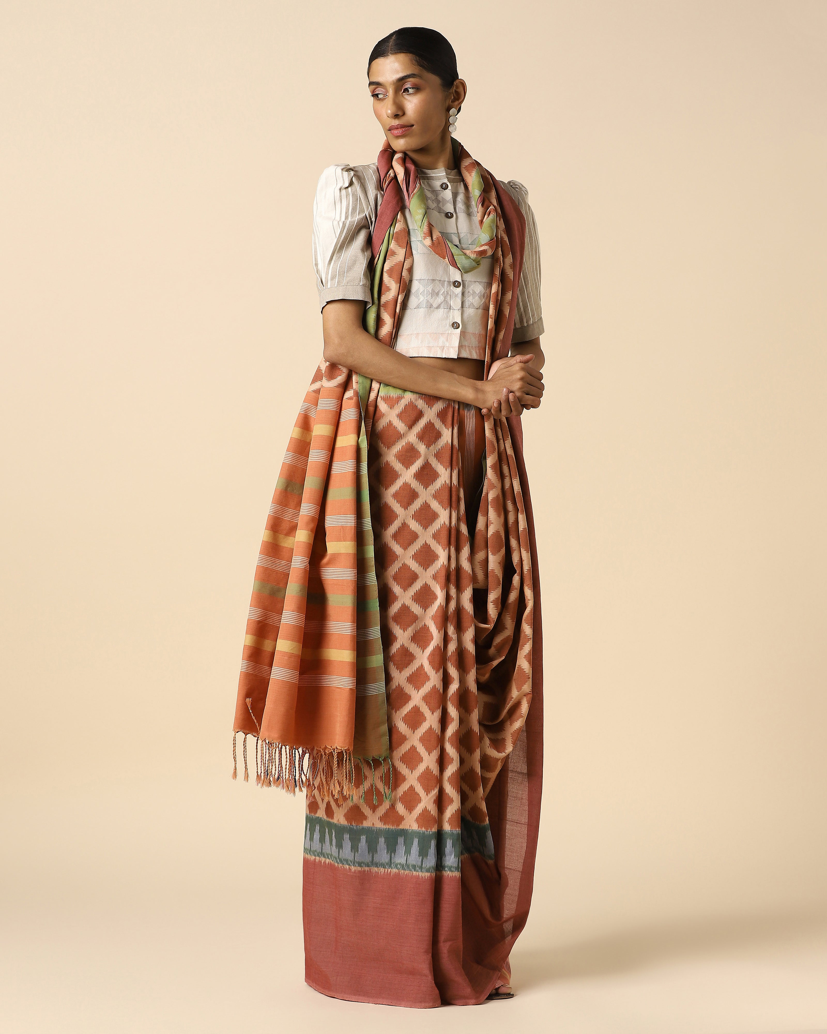 Ramona Pochampally Weft Ikat Cotton Saree