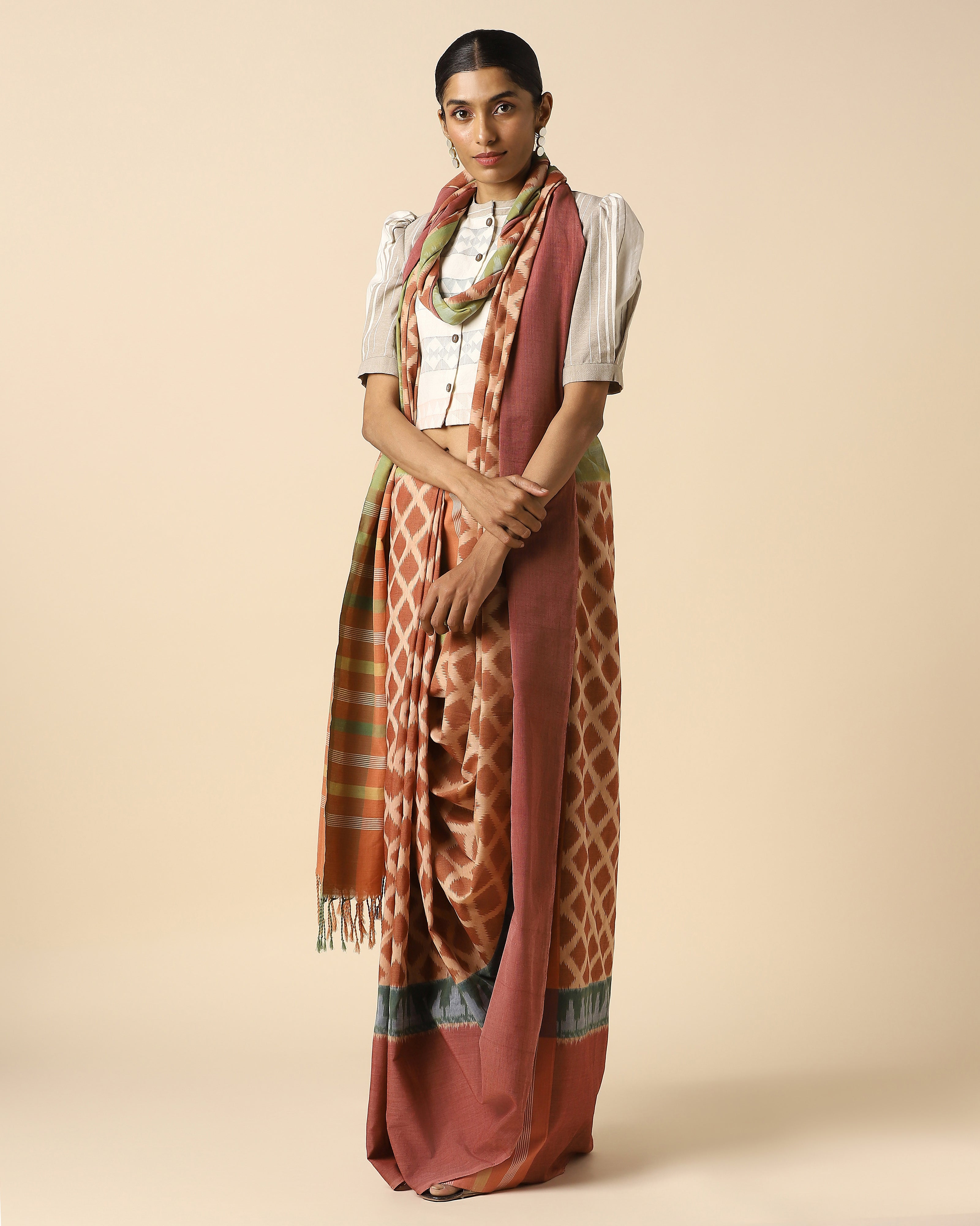 Ramona Pochampally Weft Ikat Cotton Saree