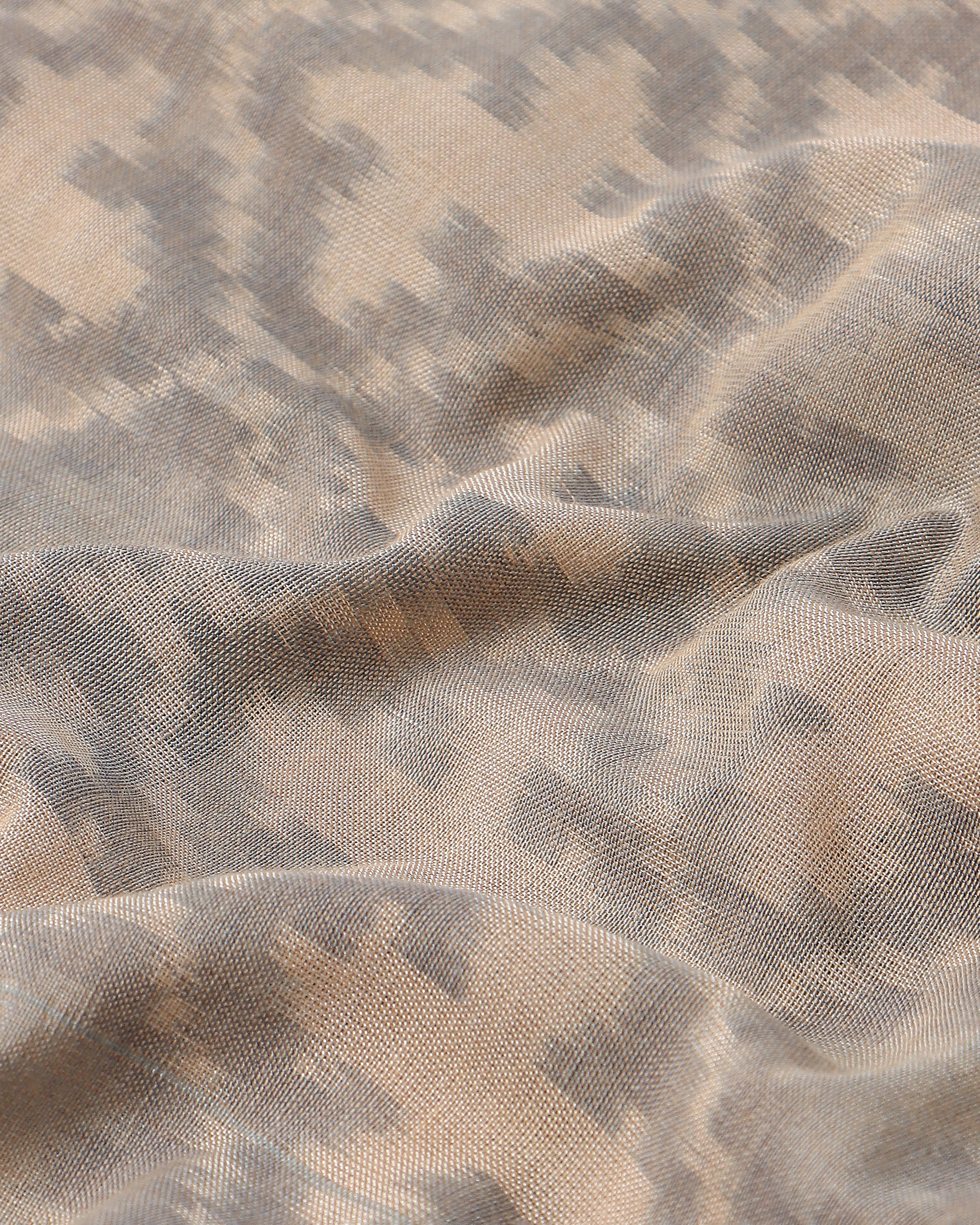 Taran Pochampally Warp Ikat Brown Cotton Saree
