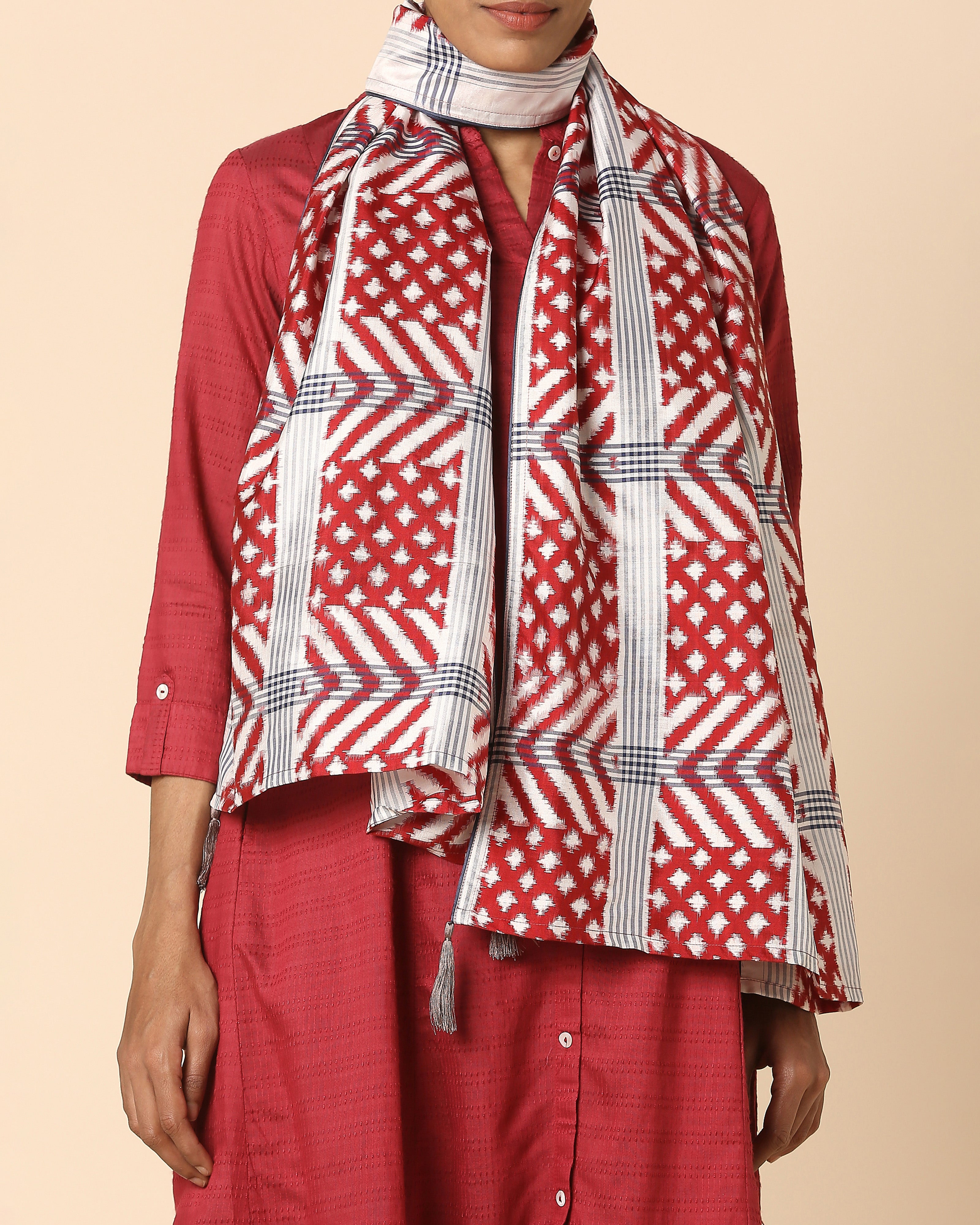 Ghalib Pochampally Double Ikat Silk Stole