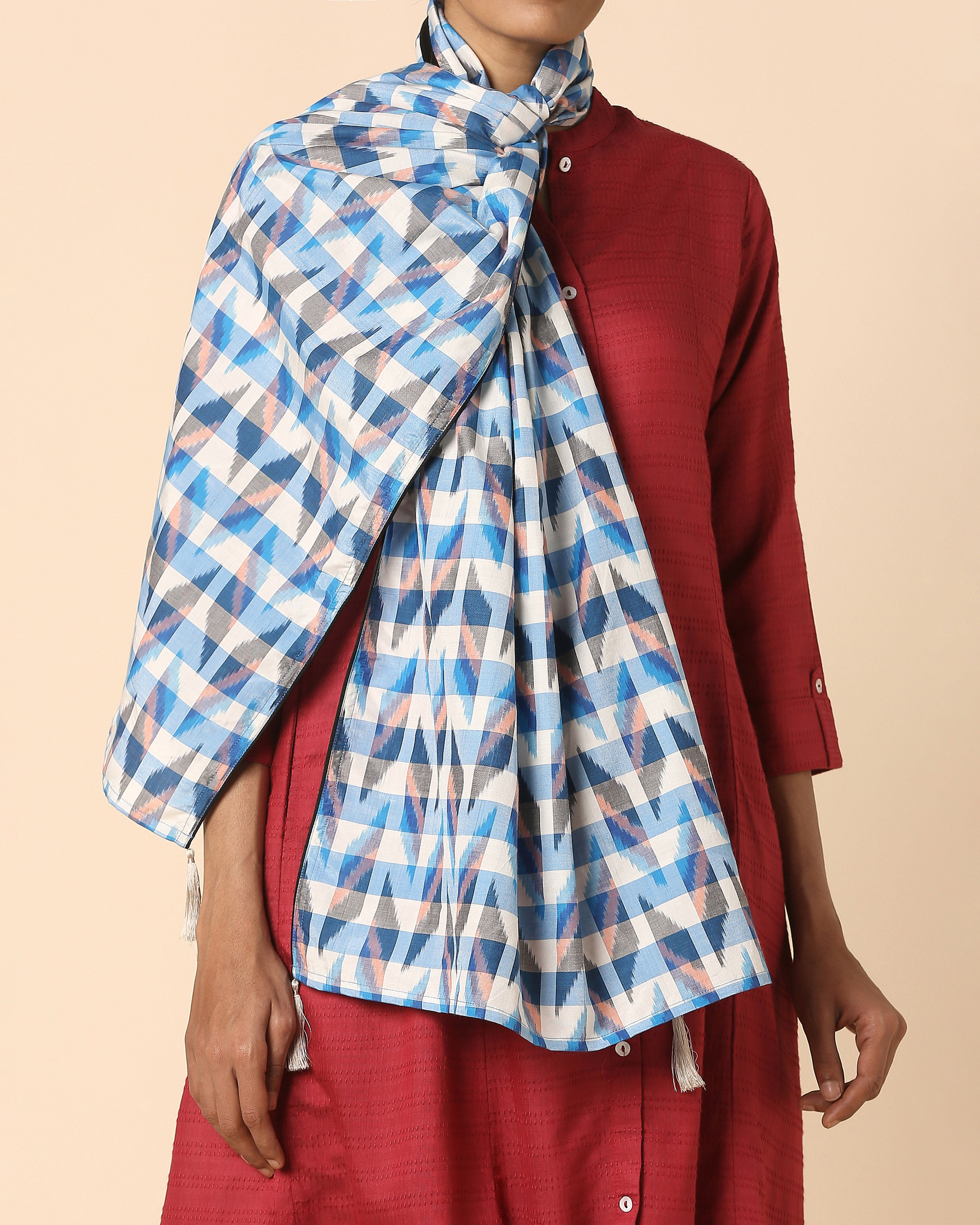 Haroon Pochampally Warp Ikat Silk Cotton Stole