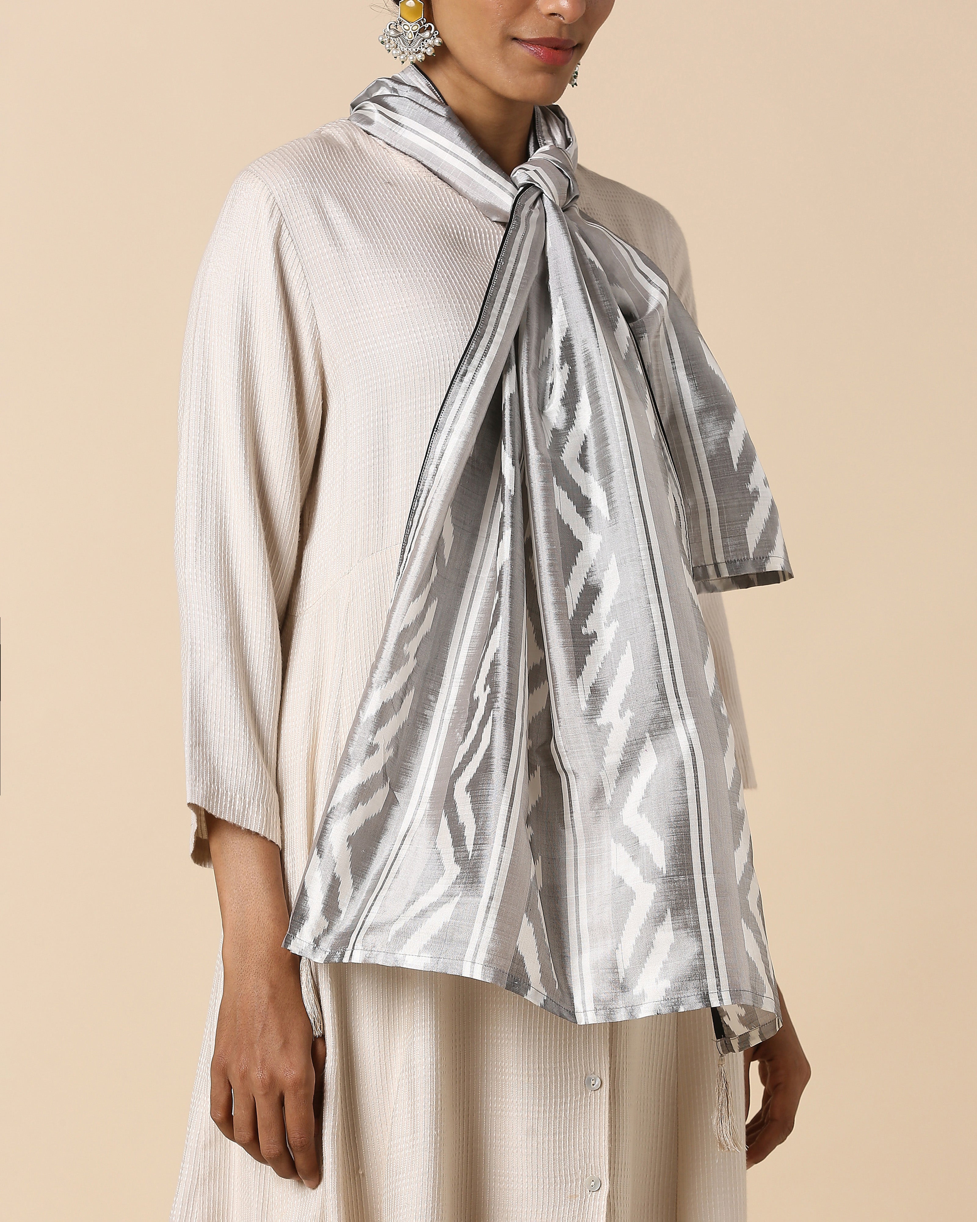 Minali Pochampally Warp Ikat Silk Stole
