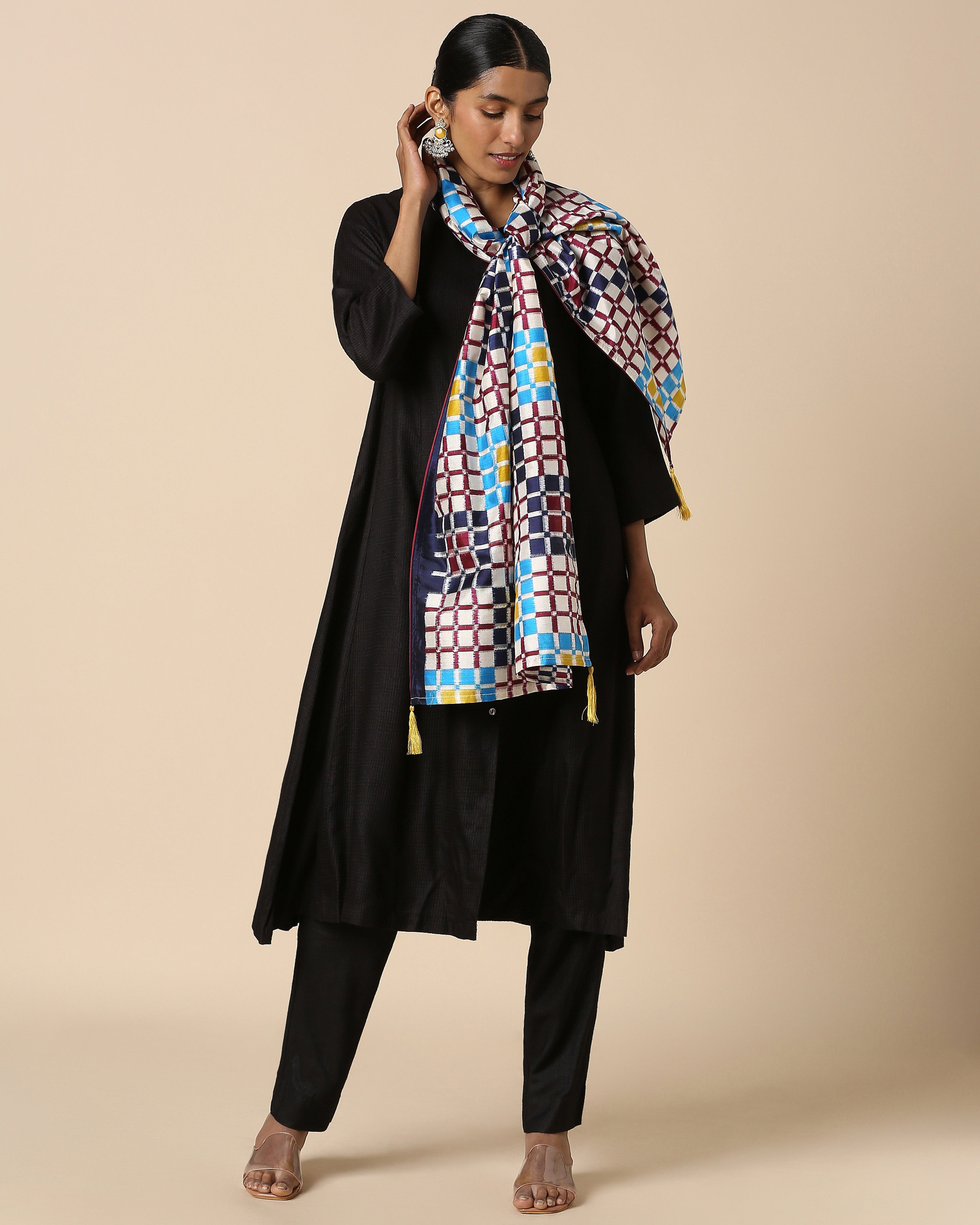 Meenal Pochampally Double Ikat Silk Stole