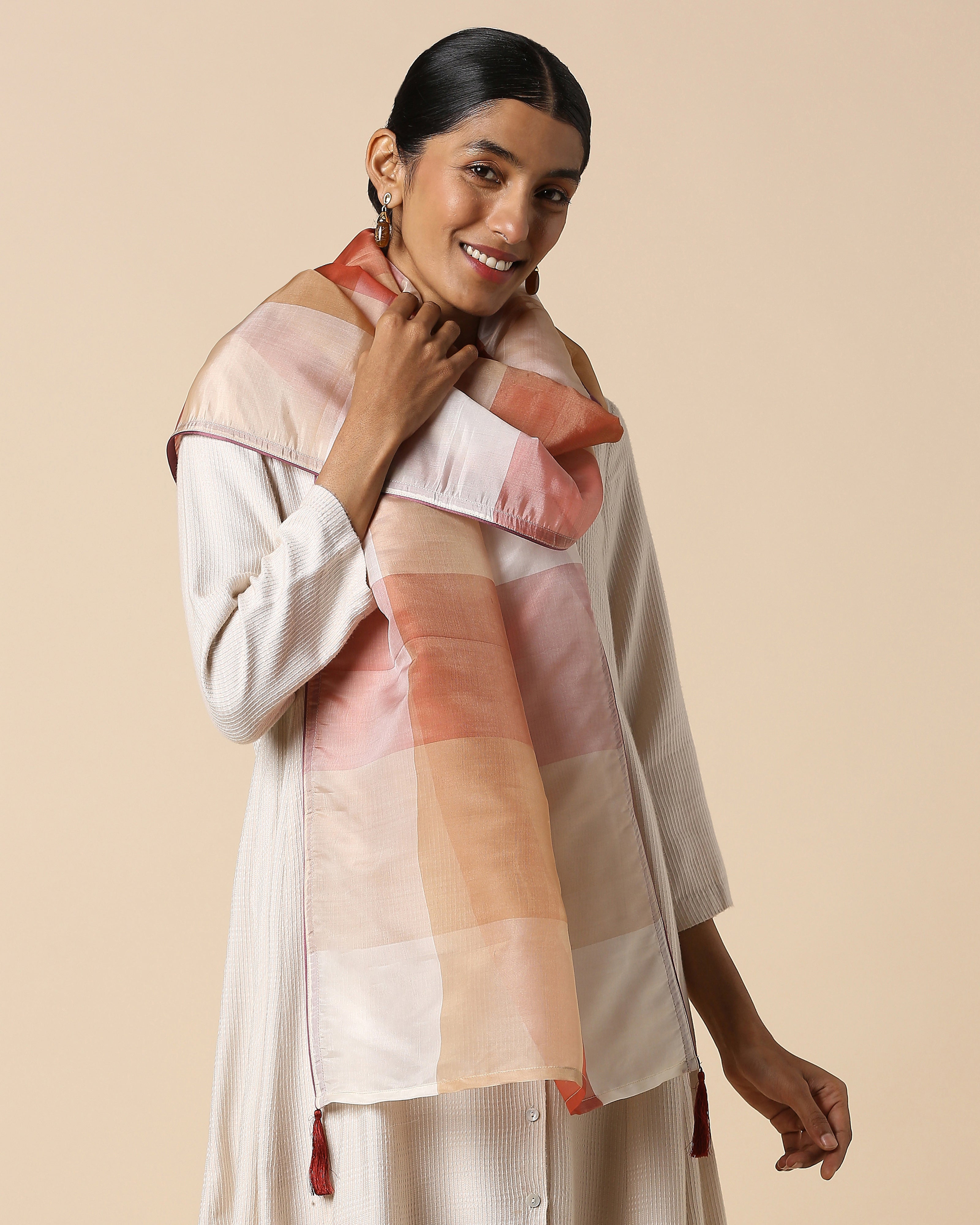 Mili Banarasi Checks Silk Stole