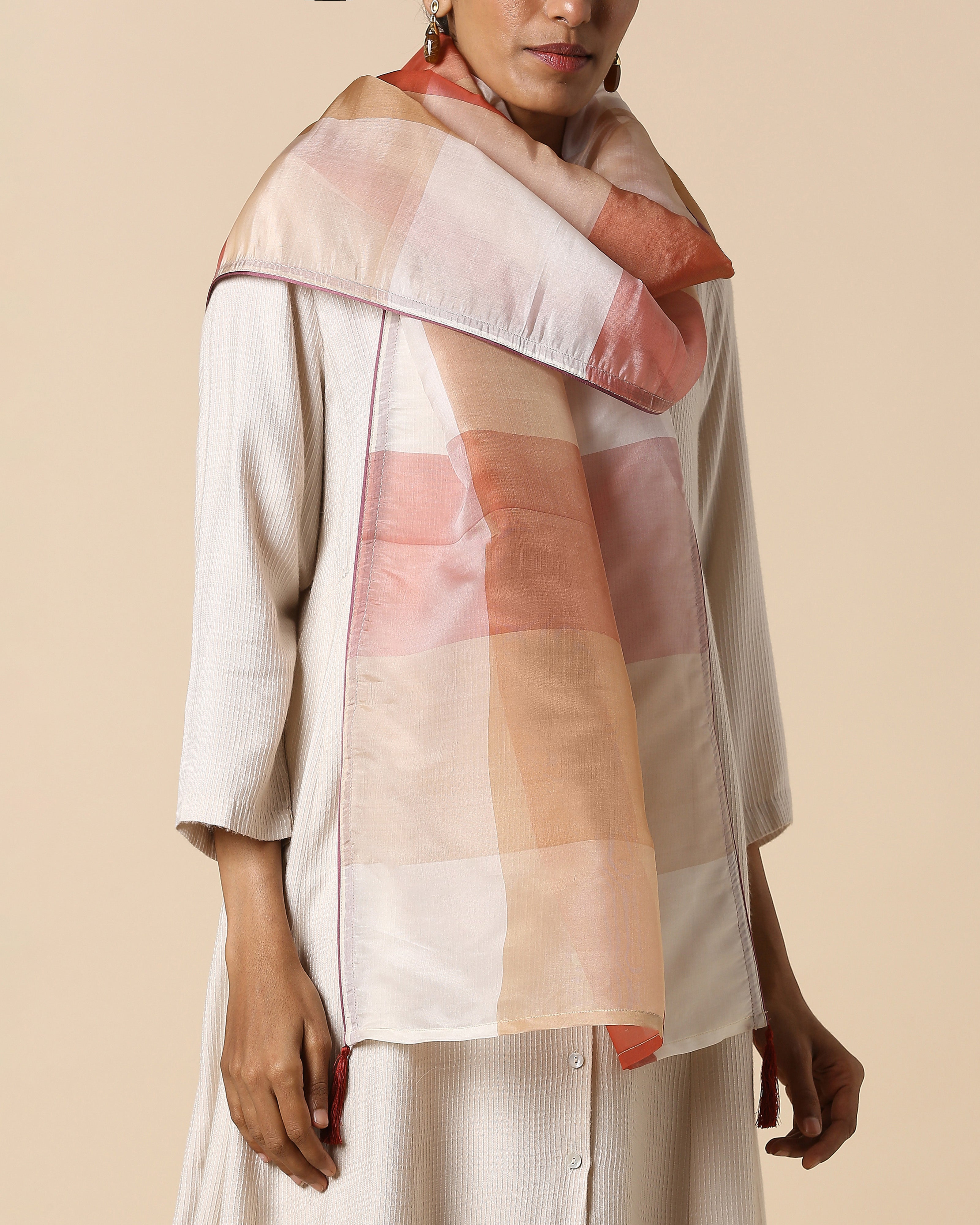 Mili Banarasi Checks Silk Stole