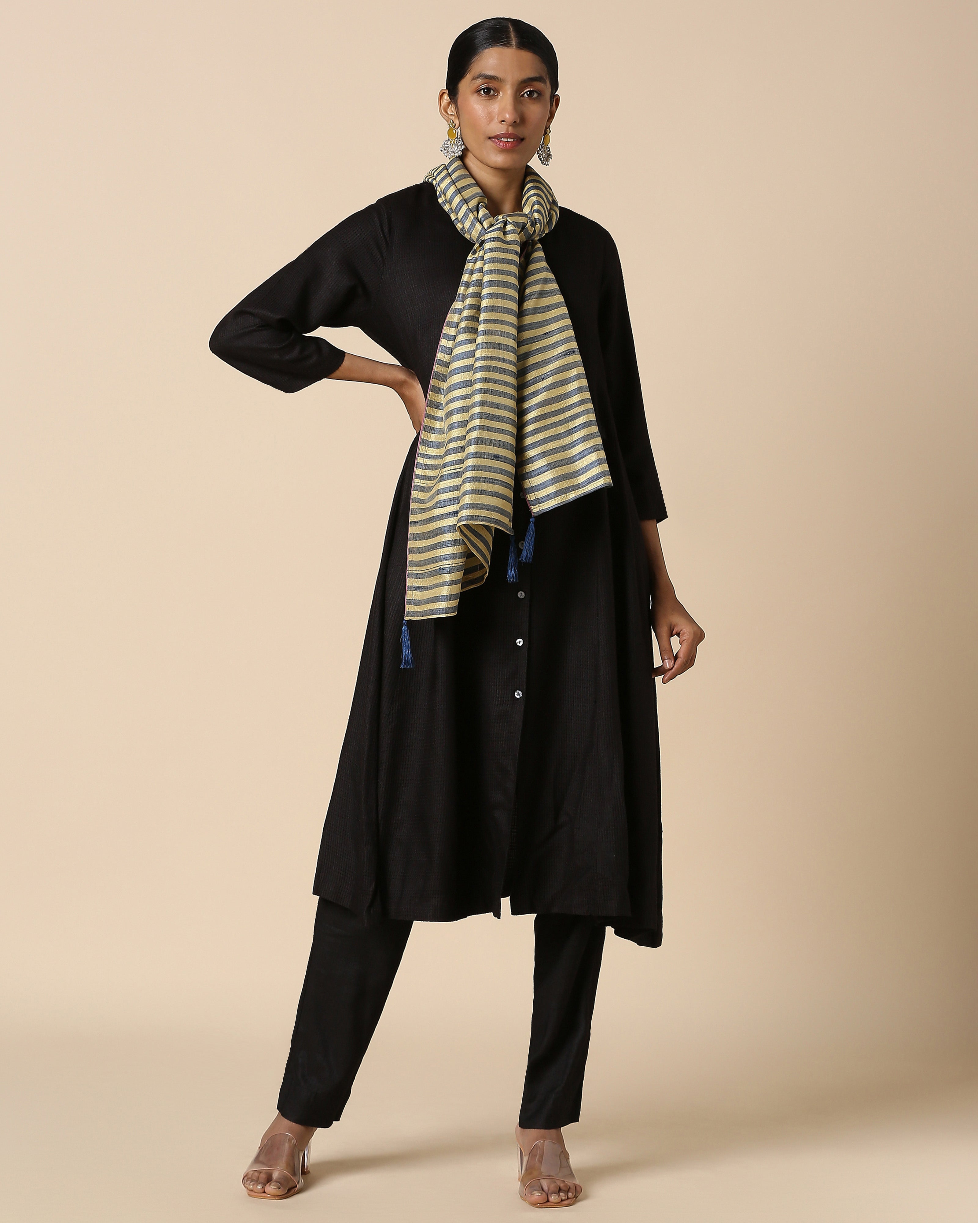 Misili Banarasi Bars Silk Stole