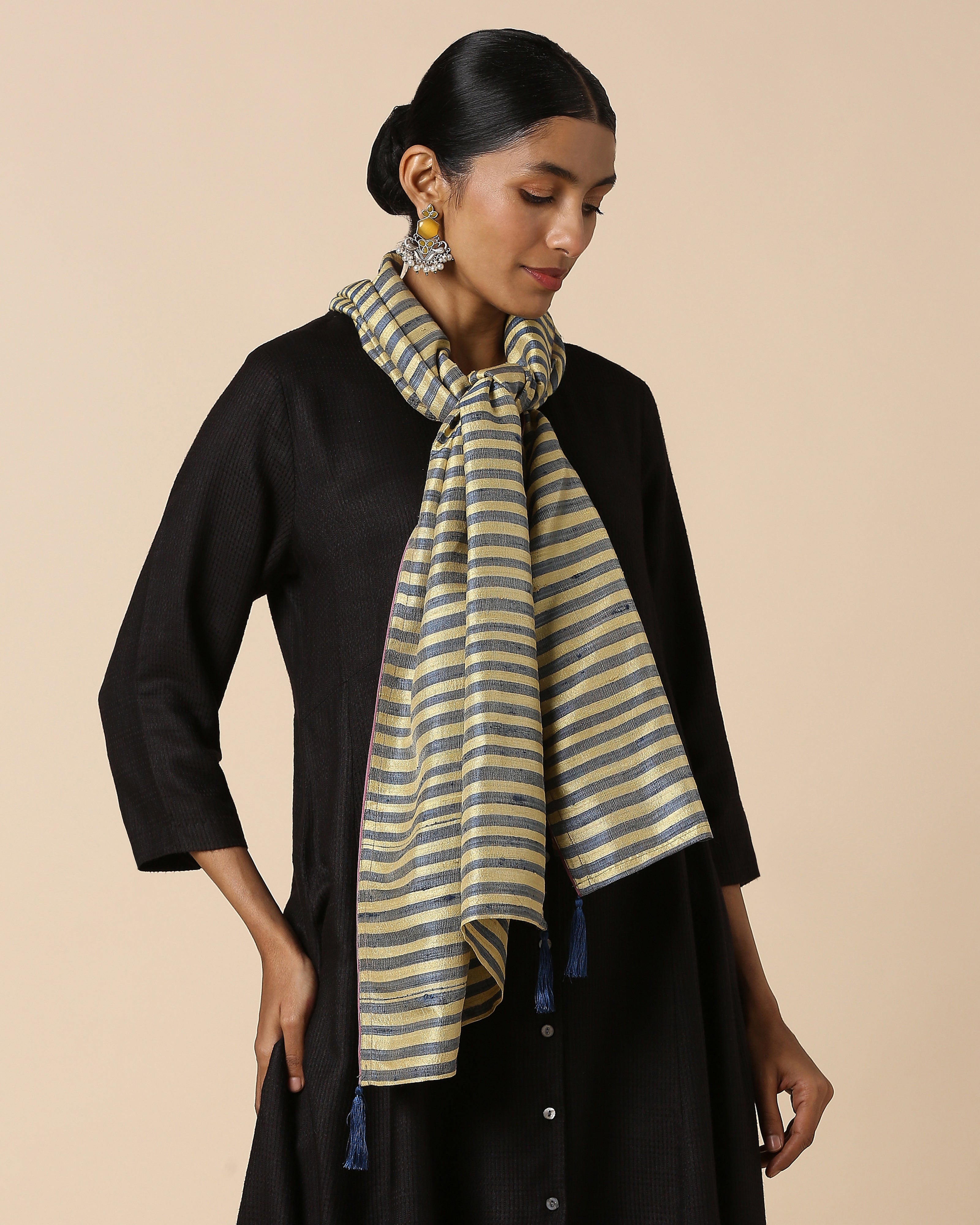 Misili Banarasi Bars Silk Stole