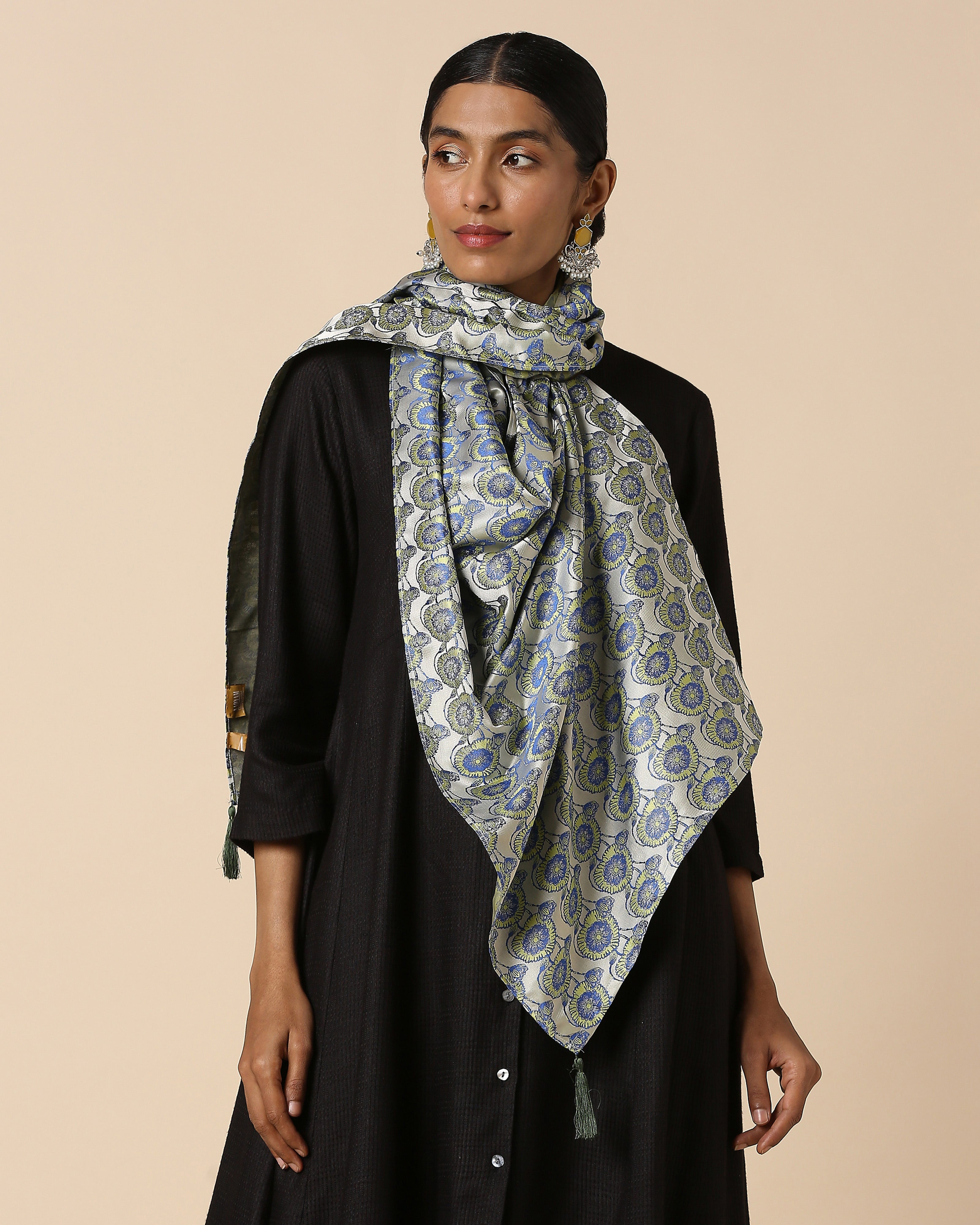 Mijila Banarasi Tanchoi Silk Stole