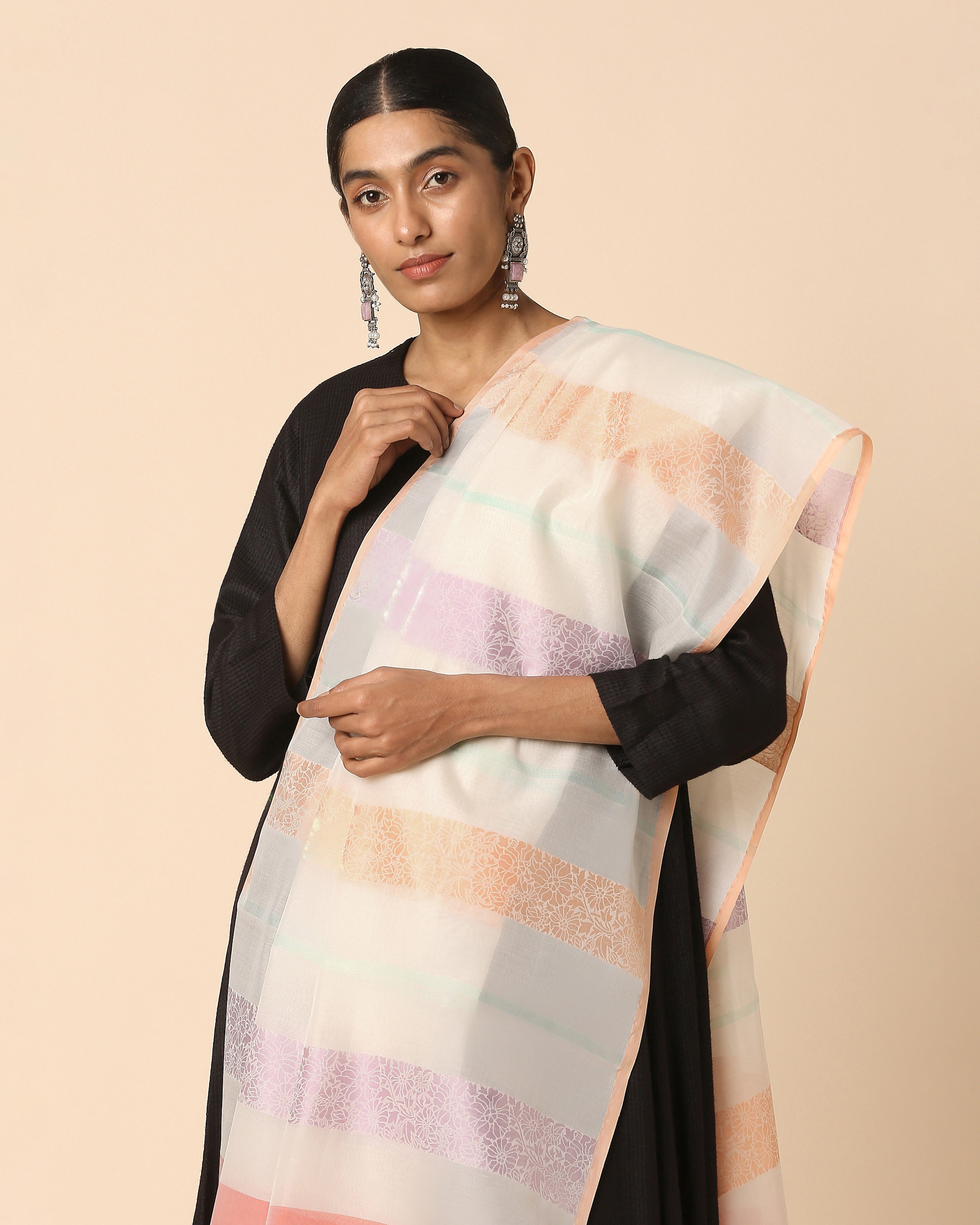 Manor Banarasi Fekwa Silk Cotton Dupatta