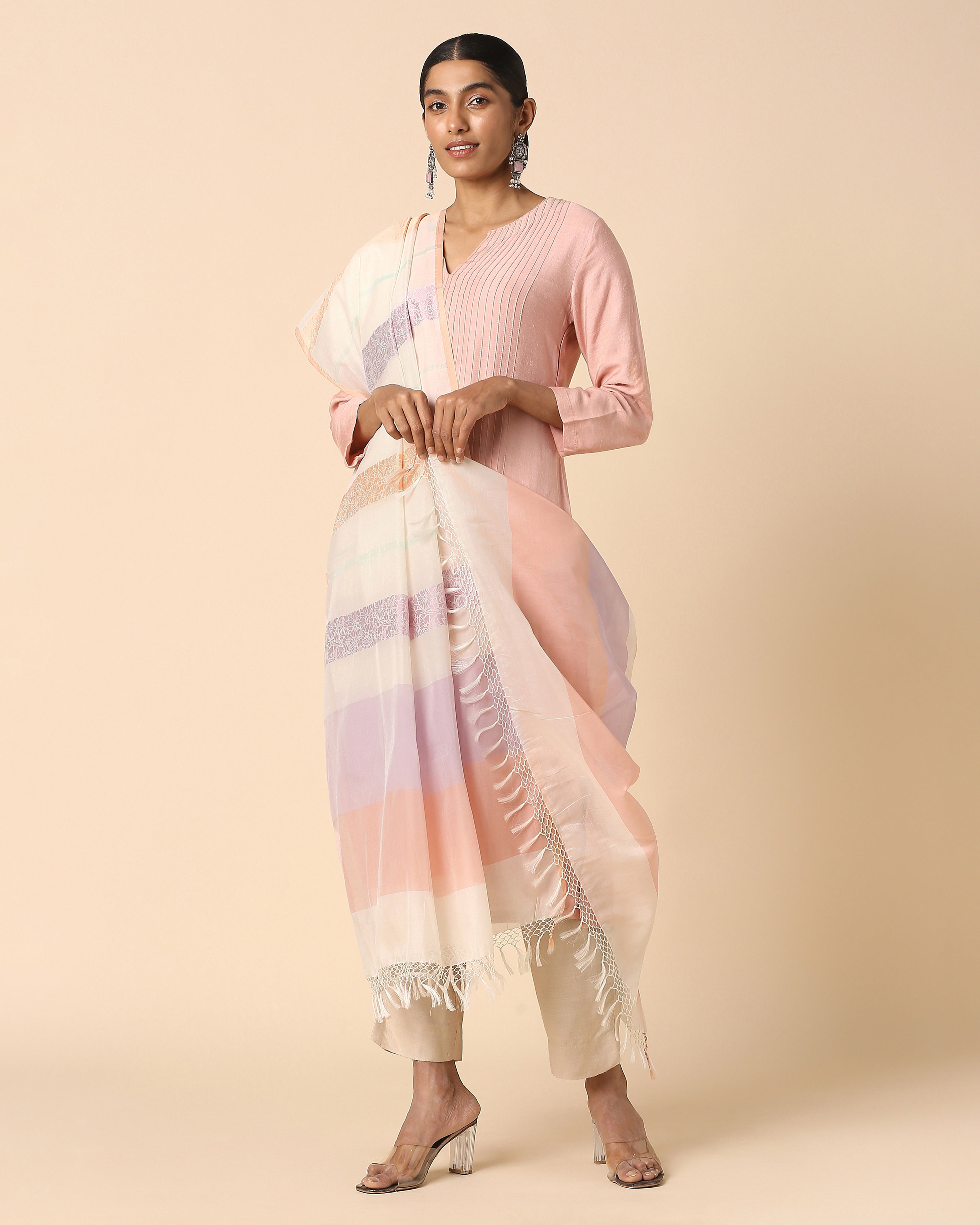 Manor Banarasi Fekwa Silk Cotton Dupatta